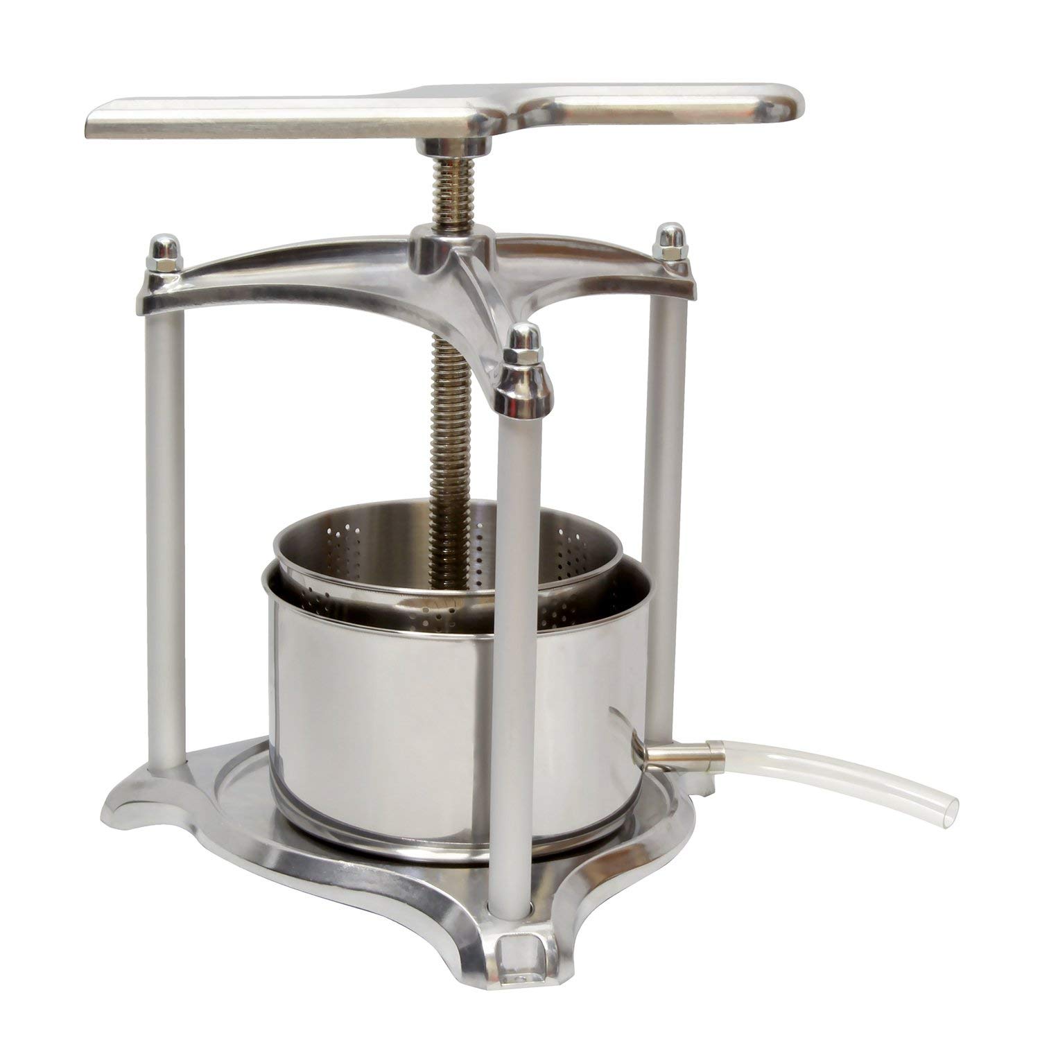 Fruit Press, Grape Press for Wine Cider Making, Vegetables Dehydration, Cheese Press (Aluminum, 3L)