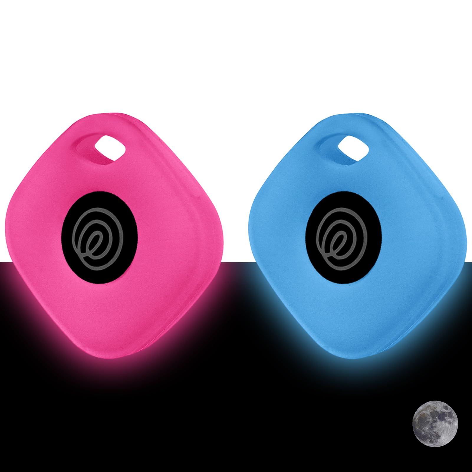 Silicone Case for Tile Mate 2024 with Carabiners, 2 Pack Anti-Scratch Protective Cover for Tile Tracker (Luminous - Blue & Pink)-image-46