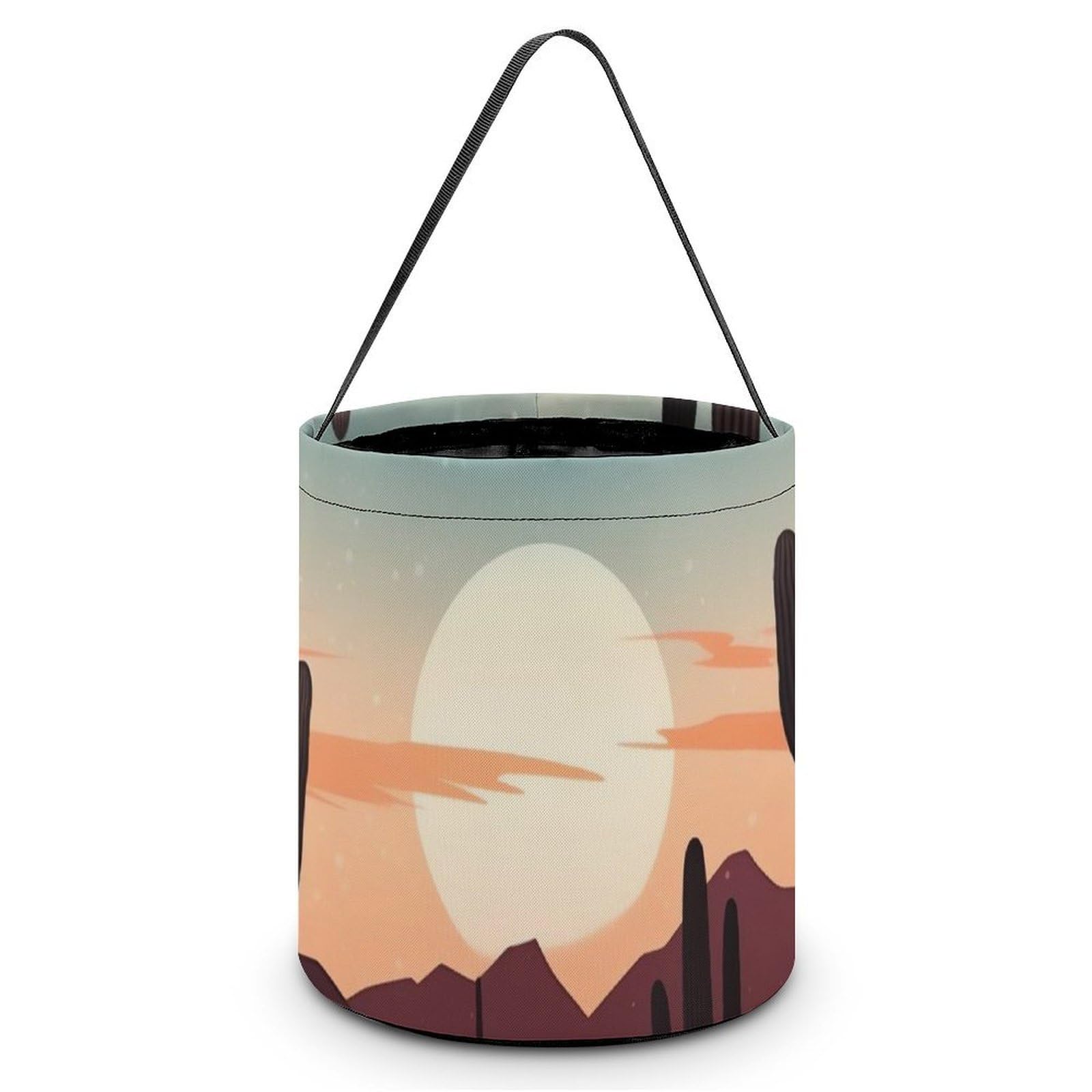 NTVOWPZO Halloween Candy Bucket Desert With Cactus Trick Or Treat Bags Halloween Candy Tote Bag with Handles Reusable Candy Baskets for Halloween Party Supplies Favors Gift Bags