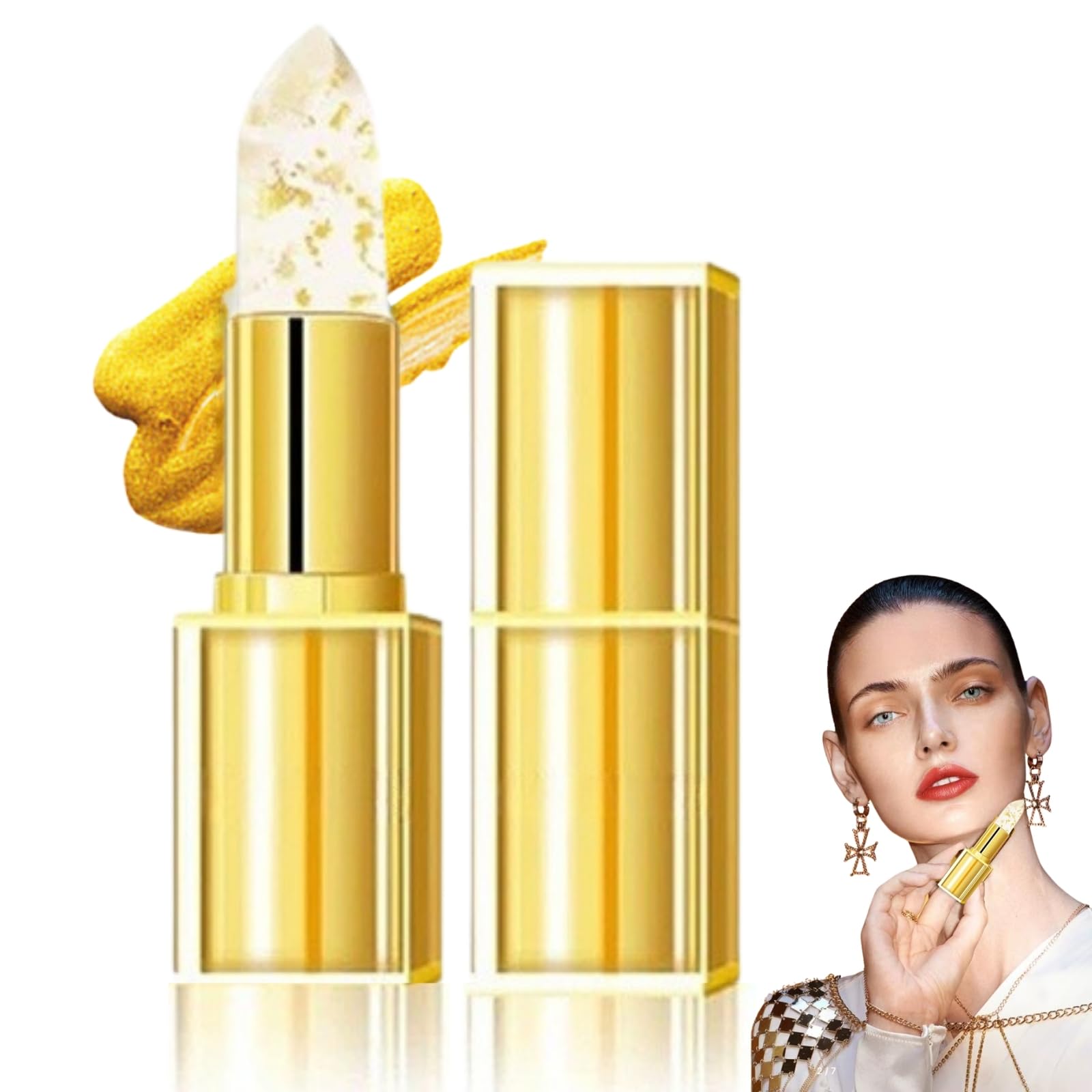 Color Changing Lipstick, Mood Lipstick Color Changing Long Lasting, Gold Mood Ph Lipsticks, Transfer-Proof, Deep Nourishment Long Lasting 24H Lip Balm