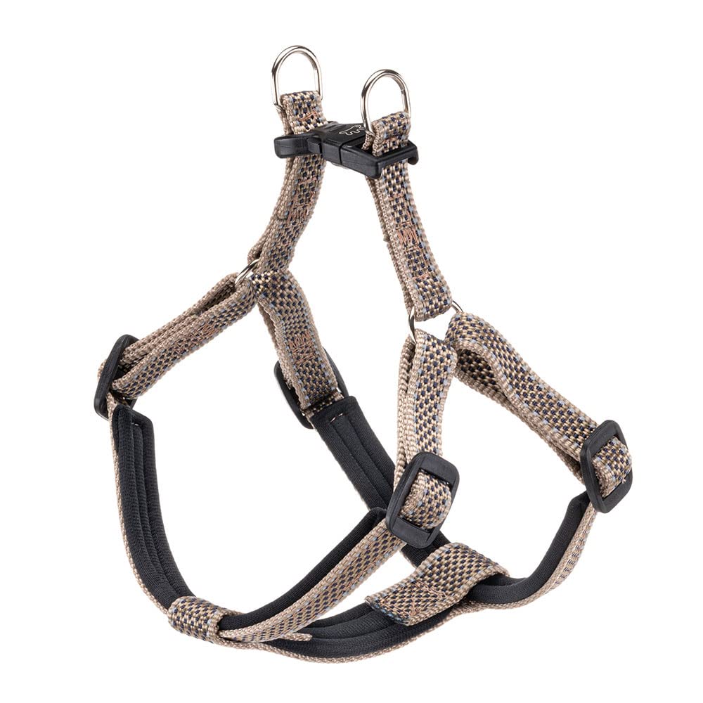 Ferplast Dog Harness DAYTONA DELUXE, Nylon Dog Harness Medium Size, Padded, Adjustable, Reflective. Brown-Black