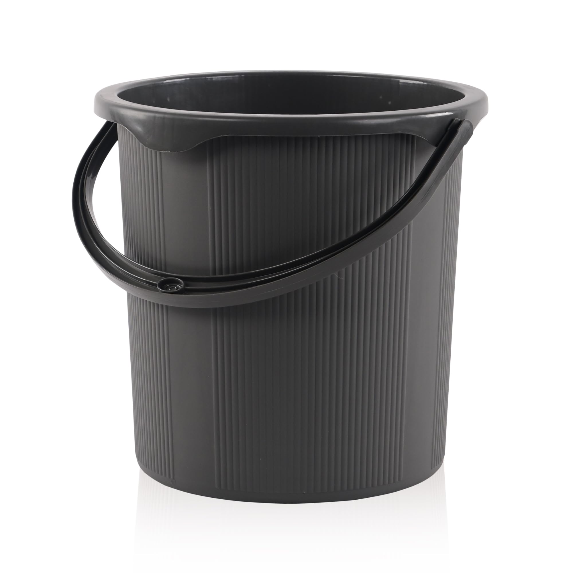 Kuber Industries 25 Ltr Plastic Bucket for Bathroom | Sturdy and Easy Grip Handle | Big Bucket for Bathing | Water Storage Bucket for Home | Bathroom Bucket for Shower | Magnite 25 | Grey-picture-25
