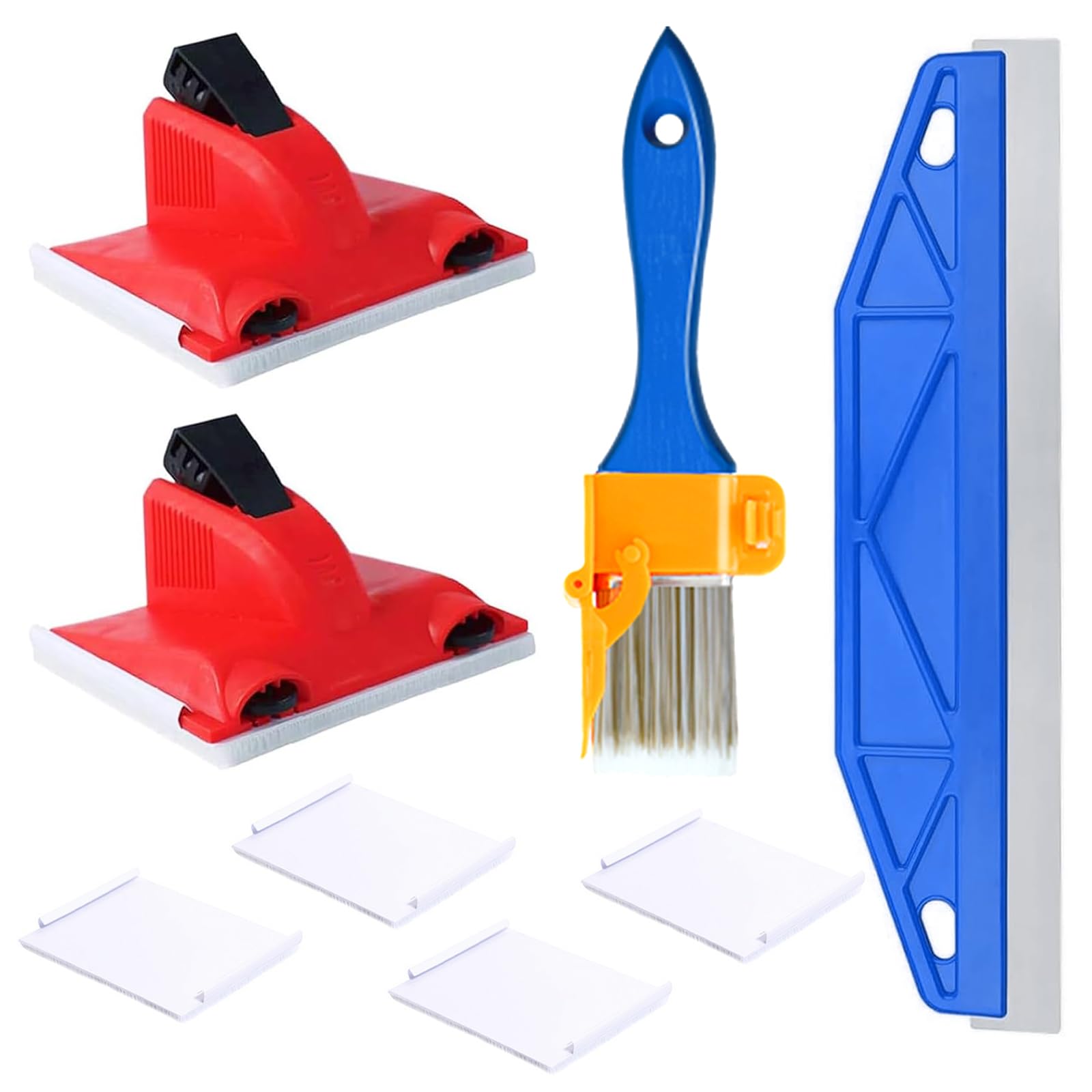 6 Pcs Paint Edger Tool Set, Multifunctional Cutting in Tools for Painting with 2 Replacement Pads, Painting Edger Brush Tool for use on Walls Ceilings Floors and Decorative Moldings