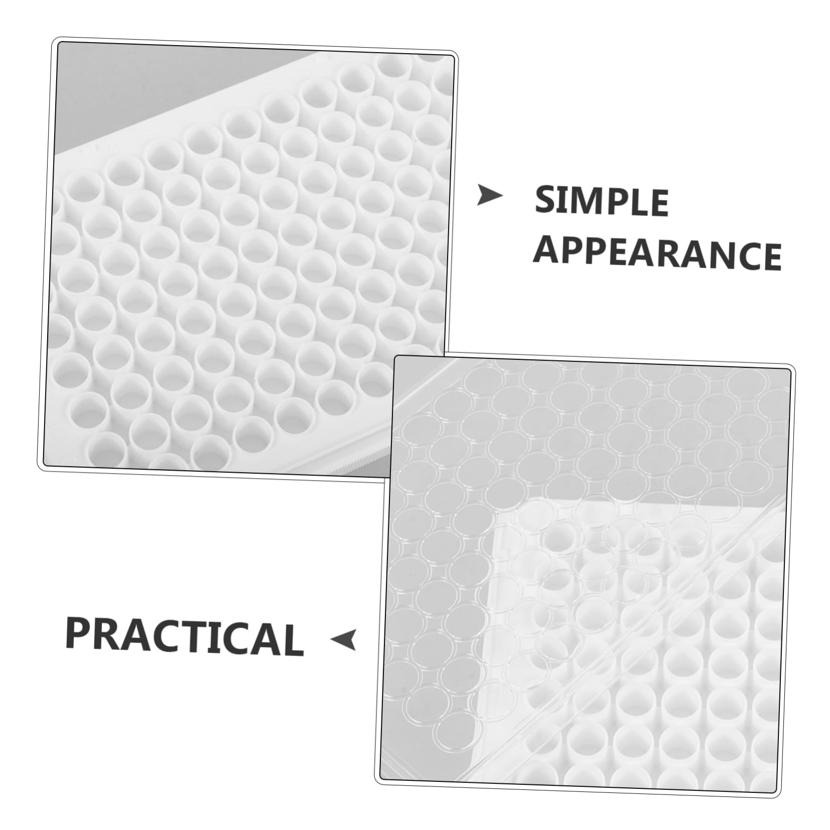 FUNOMOCYA Lab Tissue Culture Plate 96 Holes Cell Culture Plate Lid Plastic Material for Easy Observation