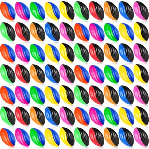 Jerify 12 Pcs Mini Footballs for Kids Spiral Foam Football Bulk 5 Inch Soft Small Waterproof Foam...