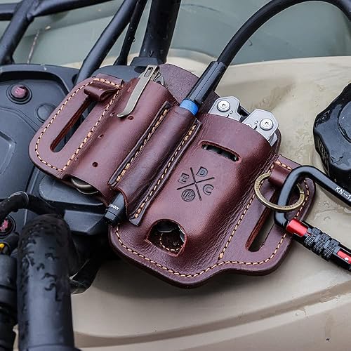 Miniatura 5 de 1791 EDC Funda multiherramienta organizador EDC de cuero bolsa para cinturón se adapta a multiherramienta cuchillo bolígrafo llaves compatible con