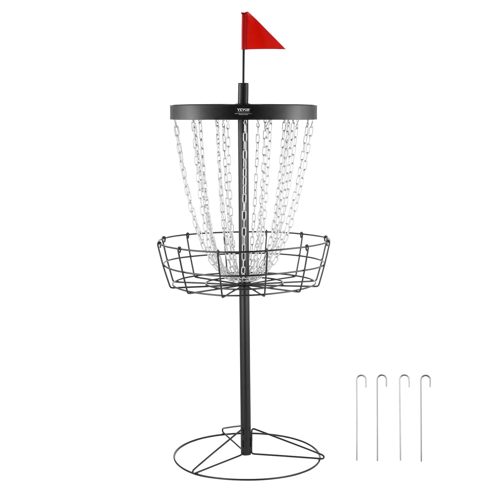 VEVOR Canasta de Golf con Disco de Cadenas Objetivo Portátil para Uso en Interiores y Exteriores, Equipo de Entrenamiento Profesional, Negro