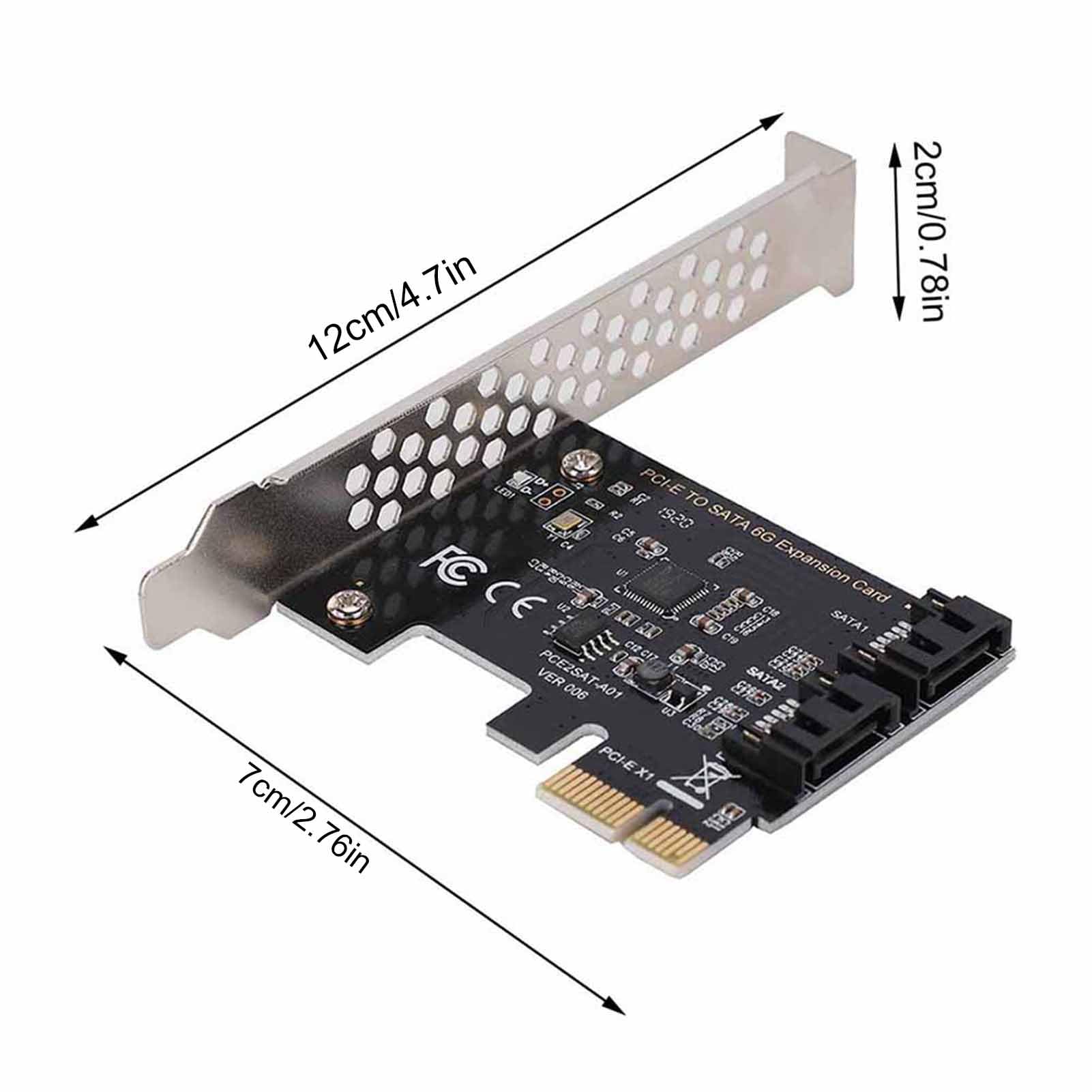2-portowa karta kontrolera SATA PCI Express SATA, adapter PCI Express na 6G SATA3.0 do 2-portowych kart rozszerzeń SATA III