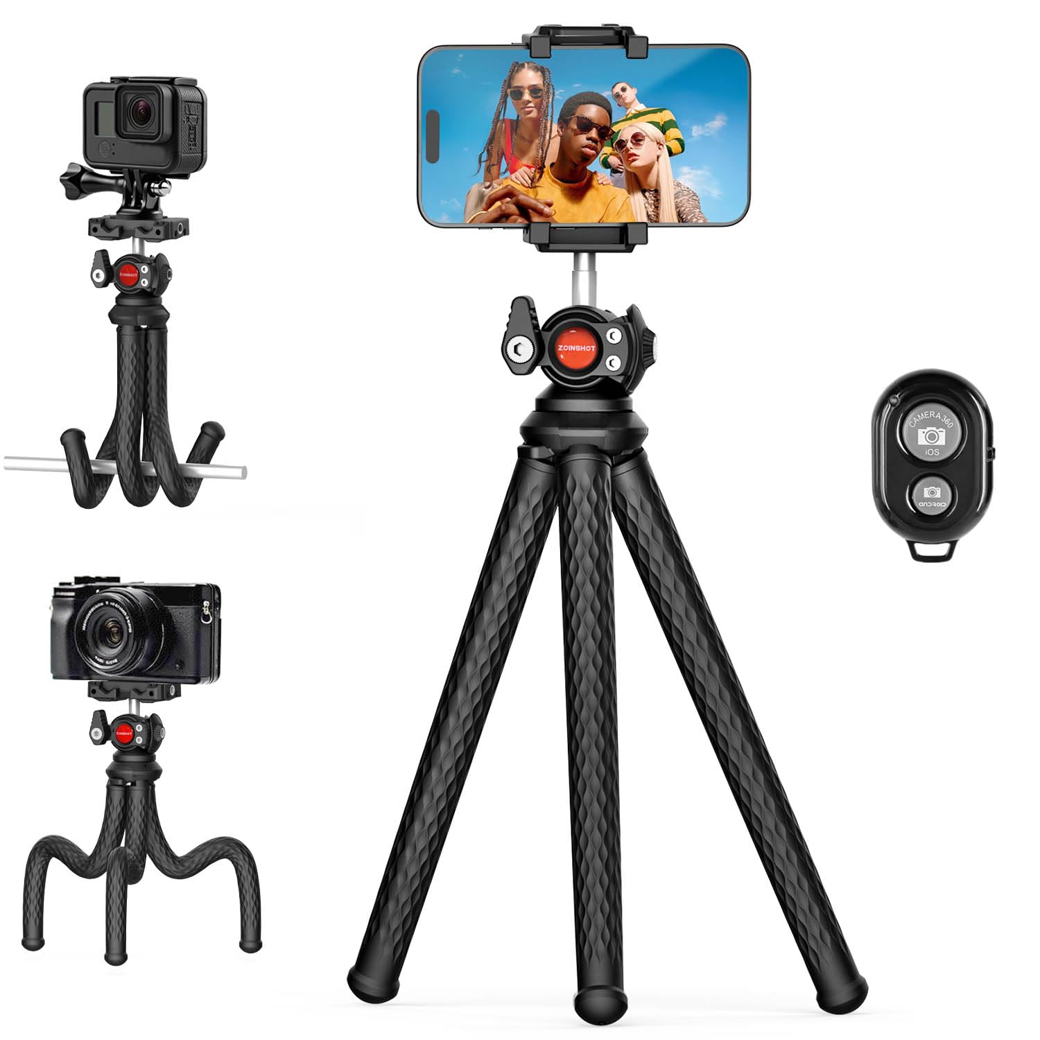 Mini Flexible Tripod, Camera Phone Tripod Stand with Phone Holder-image-15
