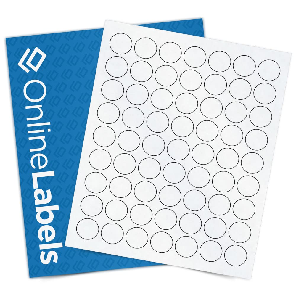 1 Inch Round Mailing Seal Labels - Clear Frosted Matte - Pack of 6,300 Circle Stickers, 100 Sheets - Inkjet Printer - Online Labels