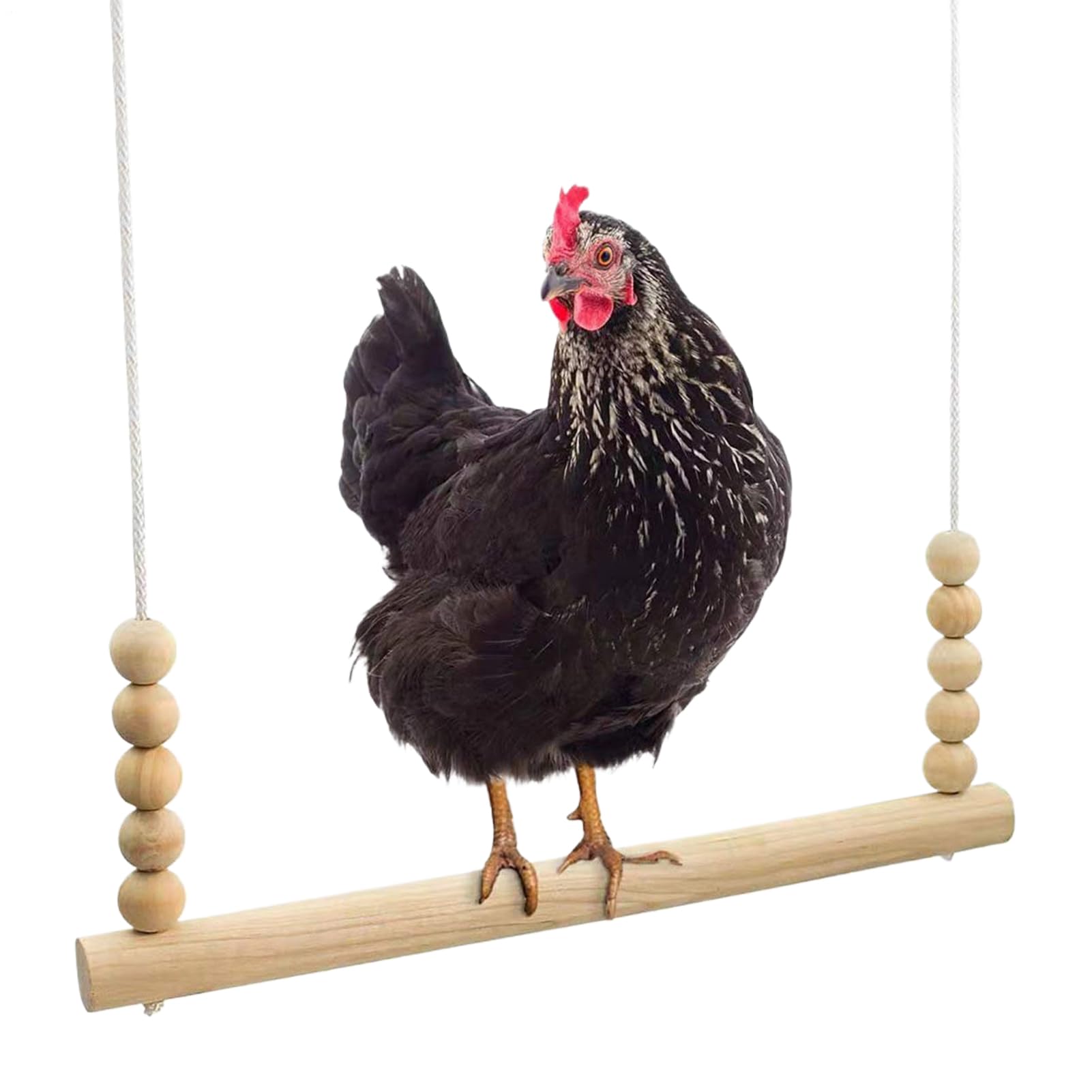 Wooden Chicken Swing Toy, Perch Ladder for Poultry Play and Rest, Safe and Stable Chicken Swing for Hens, Roosters, Backyard, Farm Enrichment, Bird Playground, Relaxation, Durable Outdoor Accessory