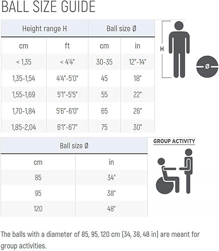 Miniatura 6 de Gymnic Classic Plus - Pelota de ejercicio resistente a explosiones, color amarillo (29.5 in)