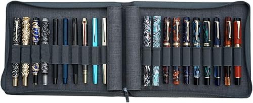 Miniatura 9 de Lanxivi KACO - Funda para bolígrafo estilográfico de 20 ranuras, color gris, impermeable, bolsa de exhibición