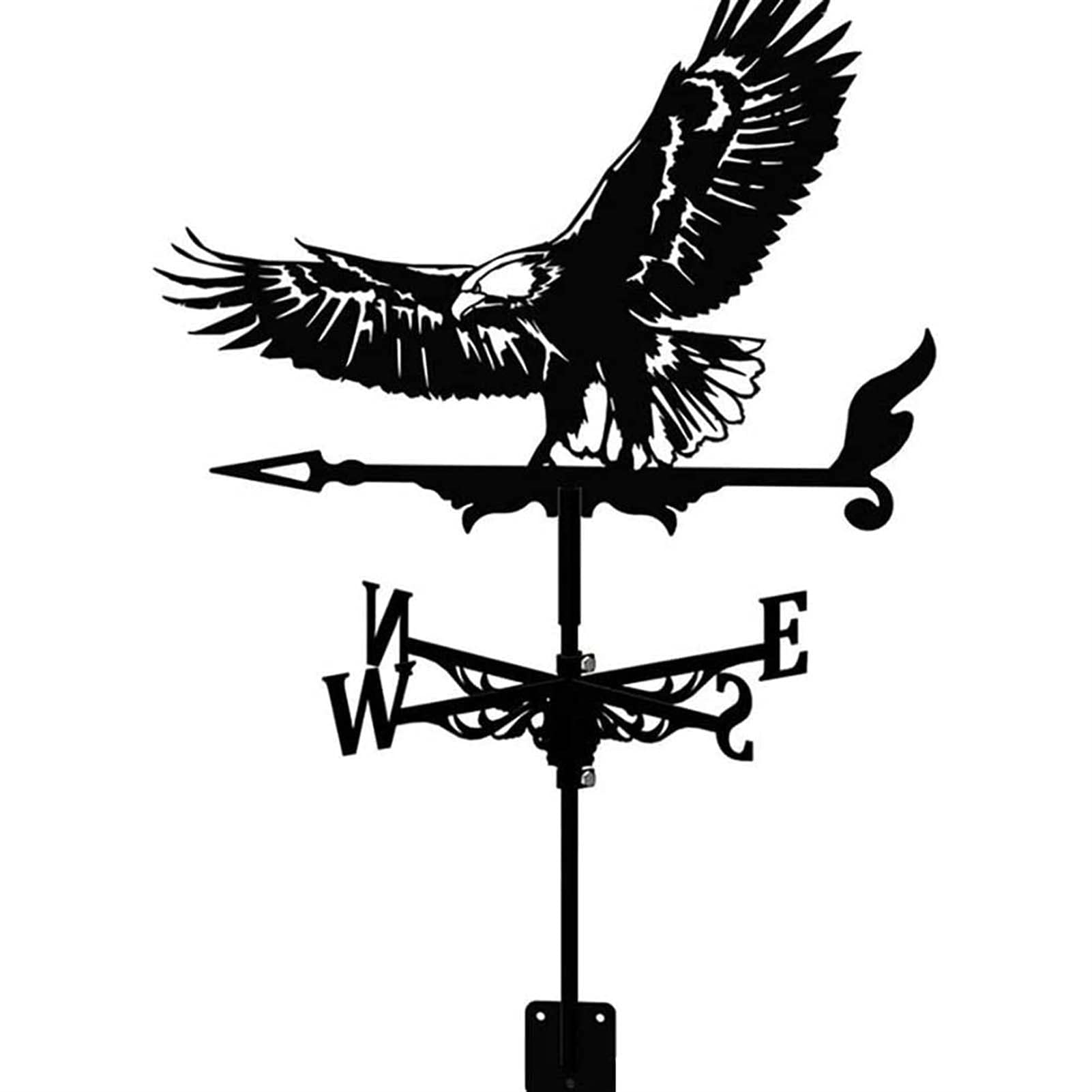 Metal Weather Vanes Black Animal Shape Weathercock, Wind Direction Indicator for Roof Outdoor, Garden Courtyard Decoration (Color : Horse) (Eagle)