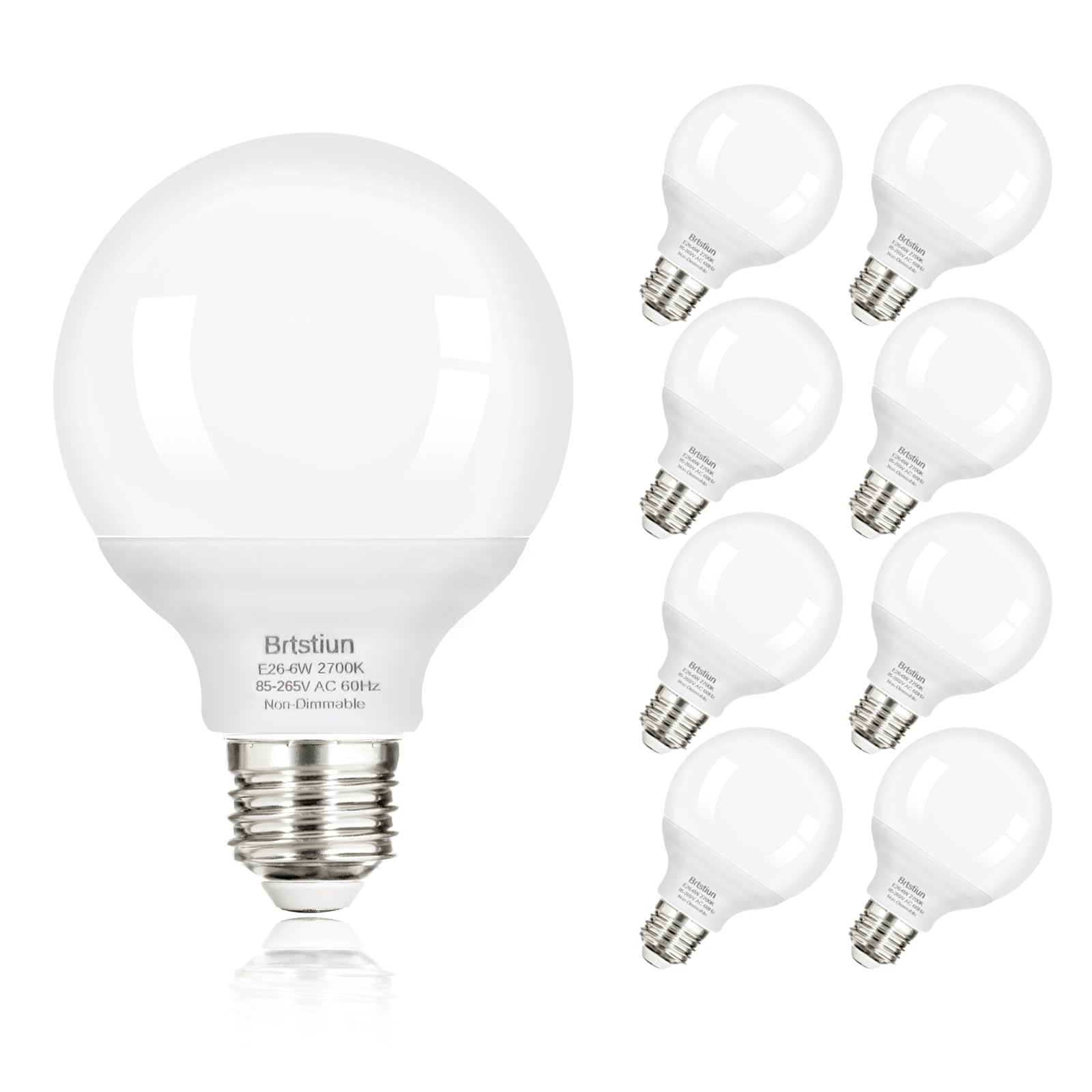 Brtstiun Ampoules LED G25 pour salle de bain, ampoule globe équivalent à 40