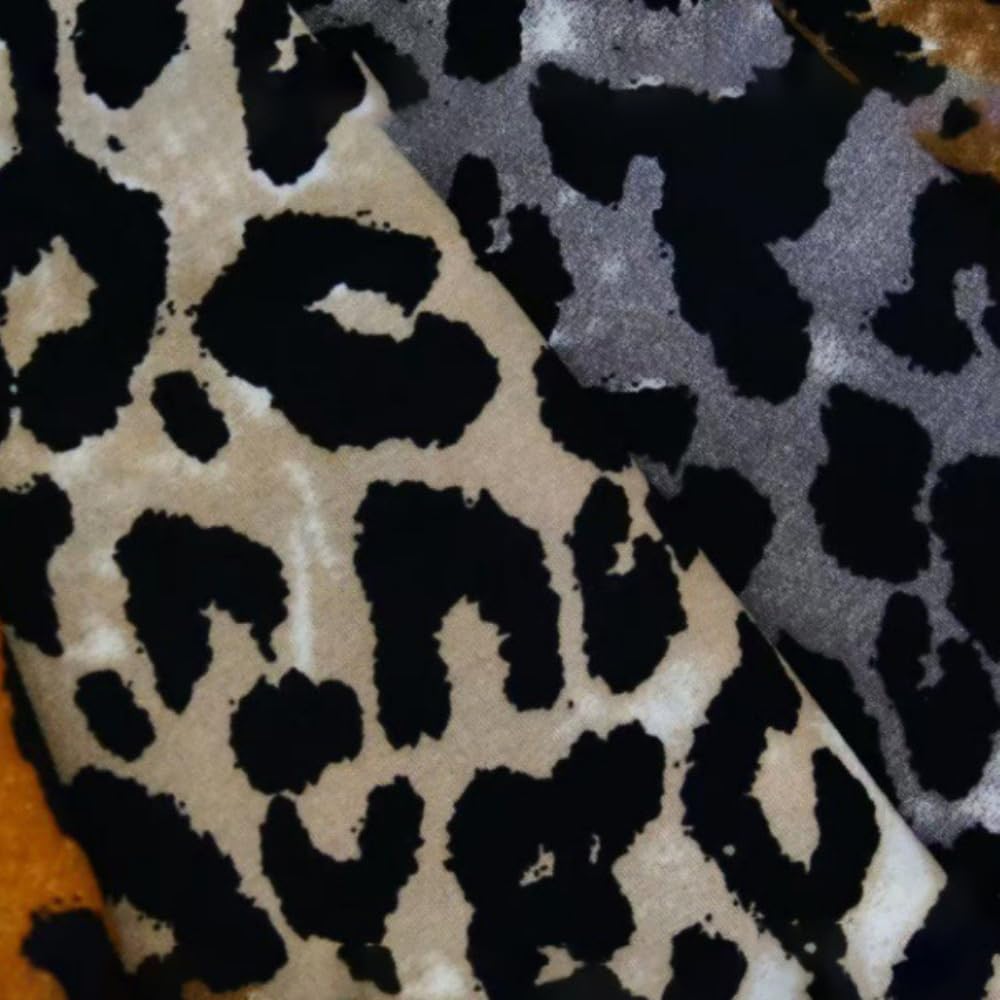 5 m, larghezza 150 cm, motivo leopardato, tessuto per imbottitura, tessuto al metro, tessuto decorativo per lavori fai da te, artigianato, decorazione per la casa, decorazione di abbigliamento, caffè