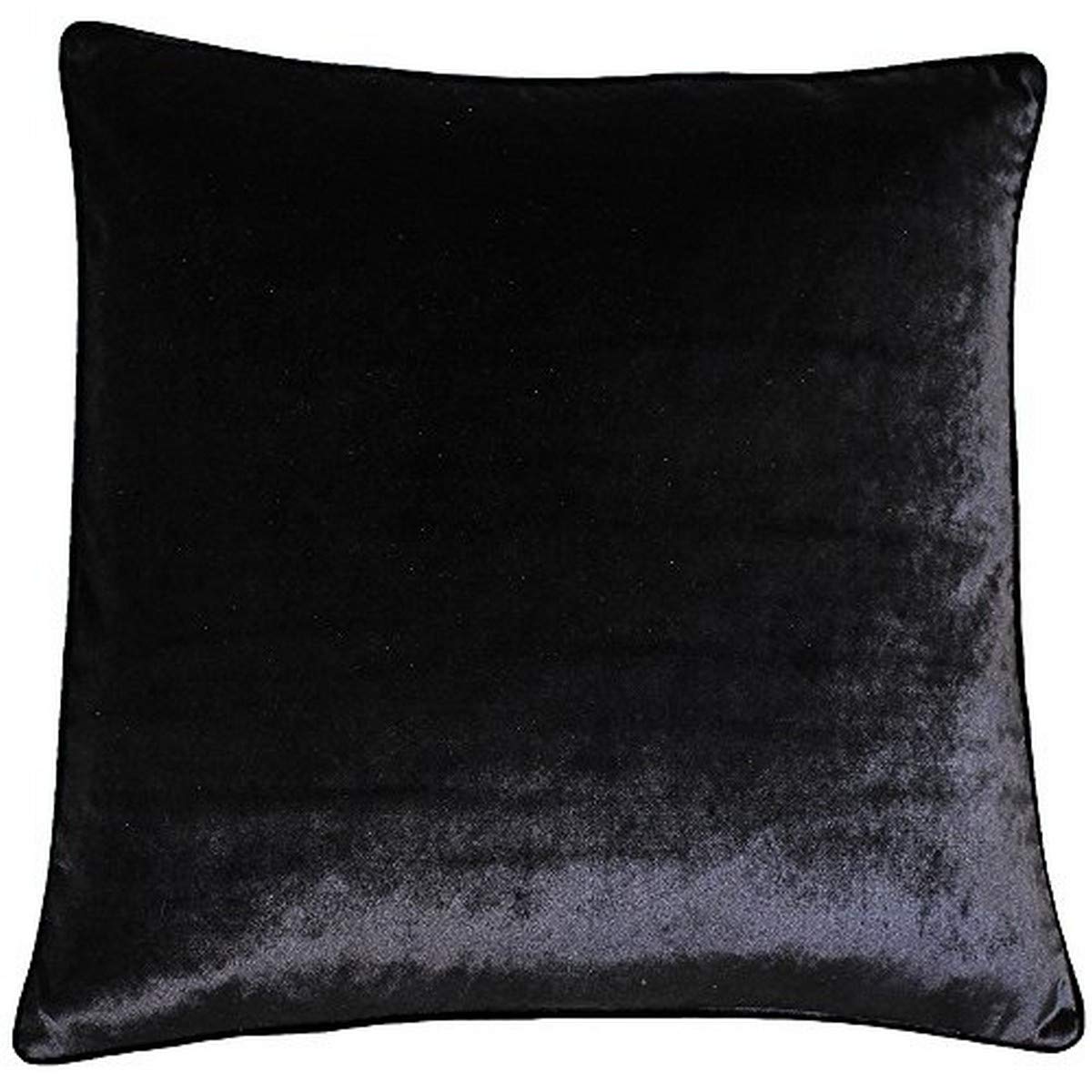 Riva Paoletti Luxe Velvet Polyester Filled Cushion - Black - Soft Velvet Feel Fabric - Reversible - Hidden Zip Closure - Machine Washable - 100% Polyester Case - 55 x 55cm (22" x 22" inches)