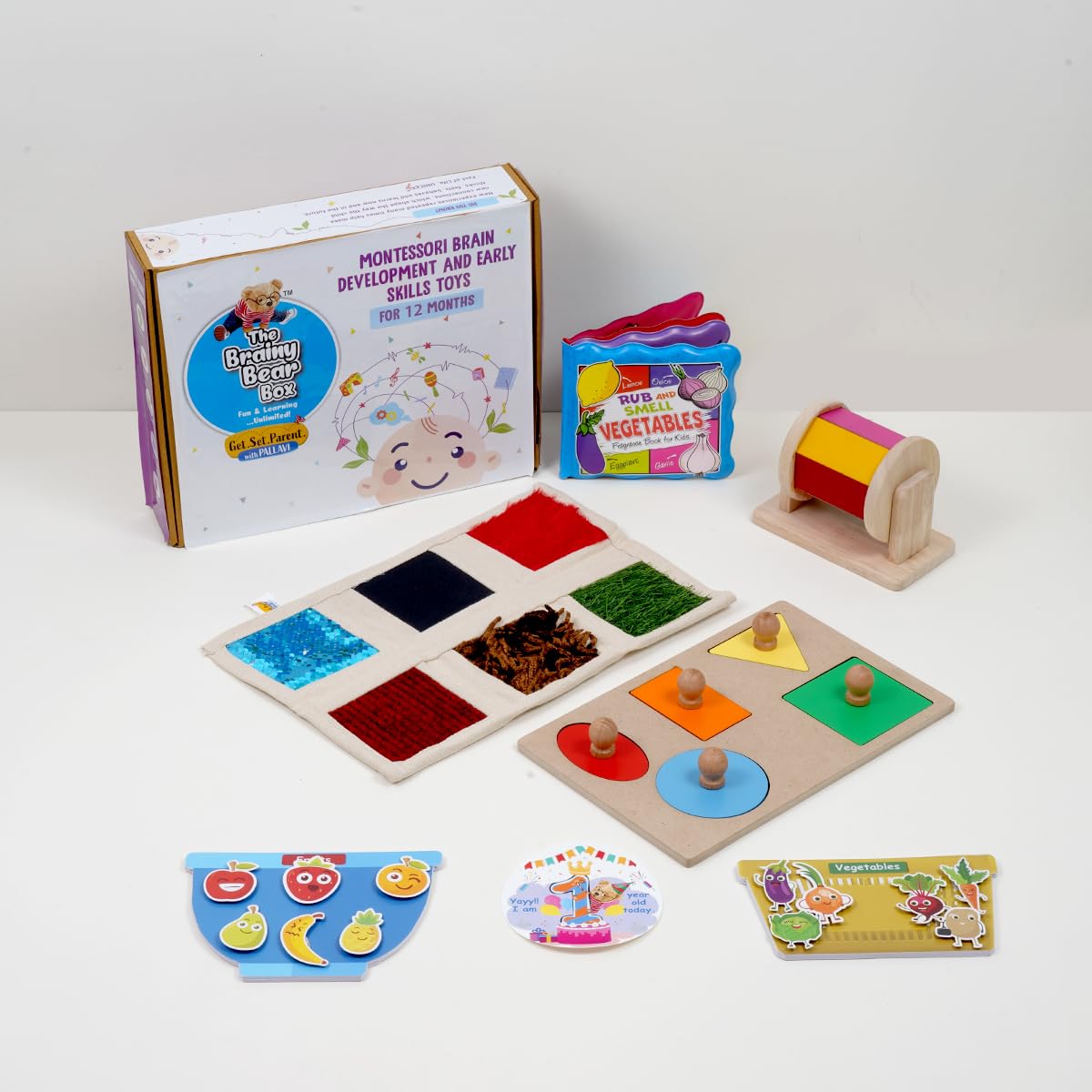 Brainy Bear Montessori Educational Toys for Babies – Brain Development, Skill Development Activities, Birthday Gifts for Kids (12 Months)