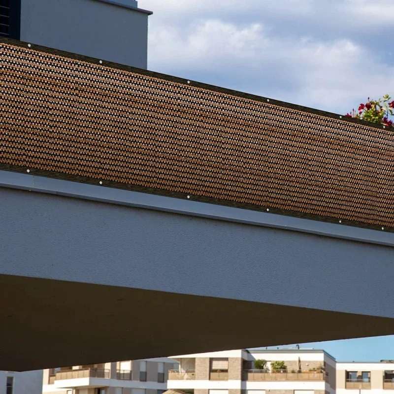 Breathable Balcony Privacy Screen - Outdoor Sun Shade Net for Patio, Gazebo & Garden Fence, 90% UV Block