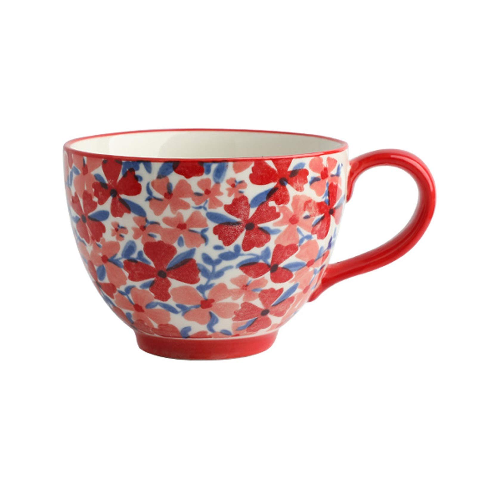 Taza de café de cerámica grande de 13.5 oz pintada a mano para mañanas relajadas