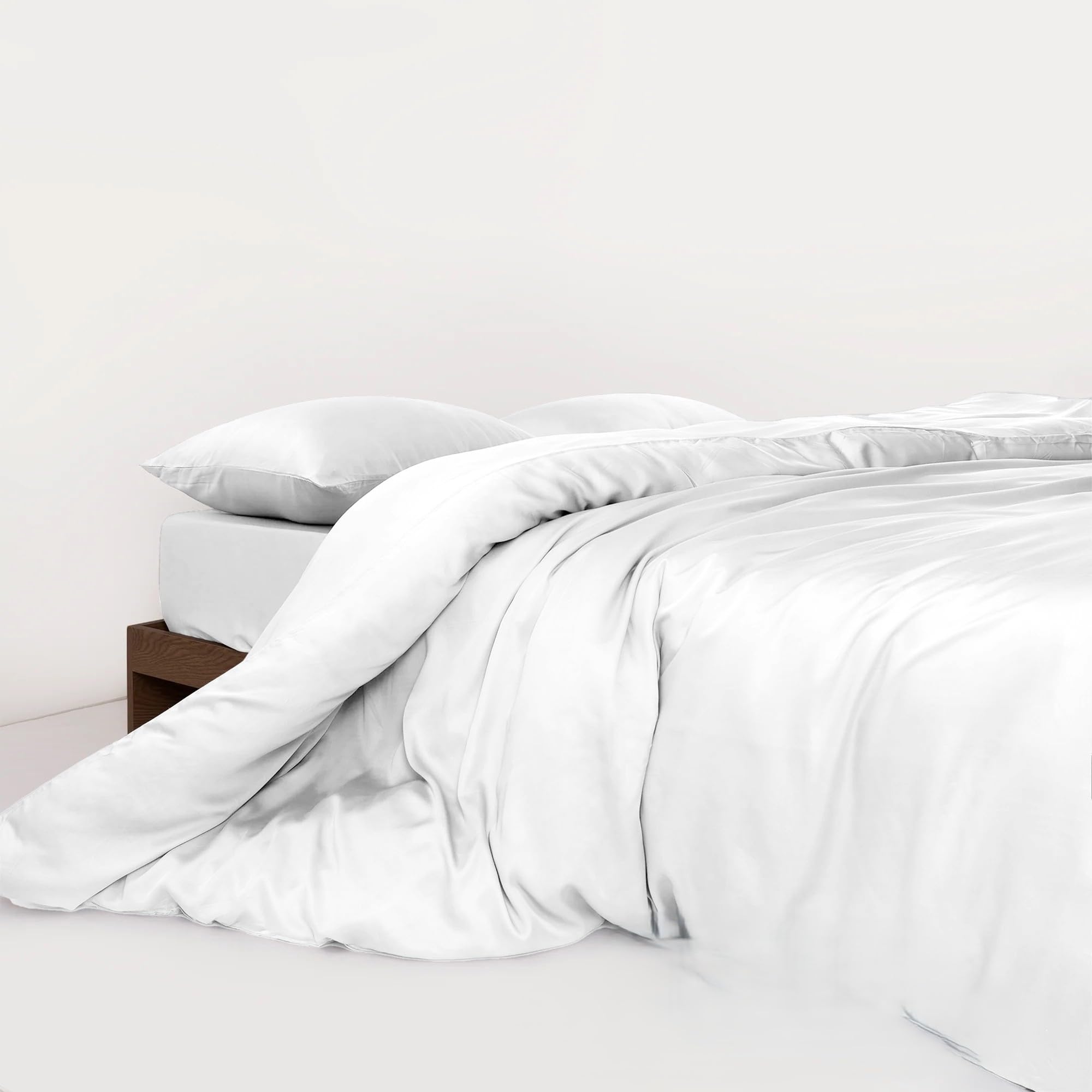 HM'S HOME'SECRET Roomers Bed Linen – Funda Nordica 3 Piezas 100% Bambú Natural, 300 Hilos, Tacto Seda, Certificación Oeko-Tex 6 Tamaños (Blanco, Cama 150/160cm 240x220m)