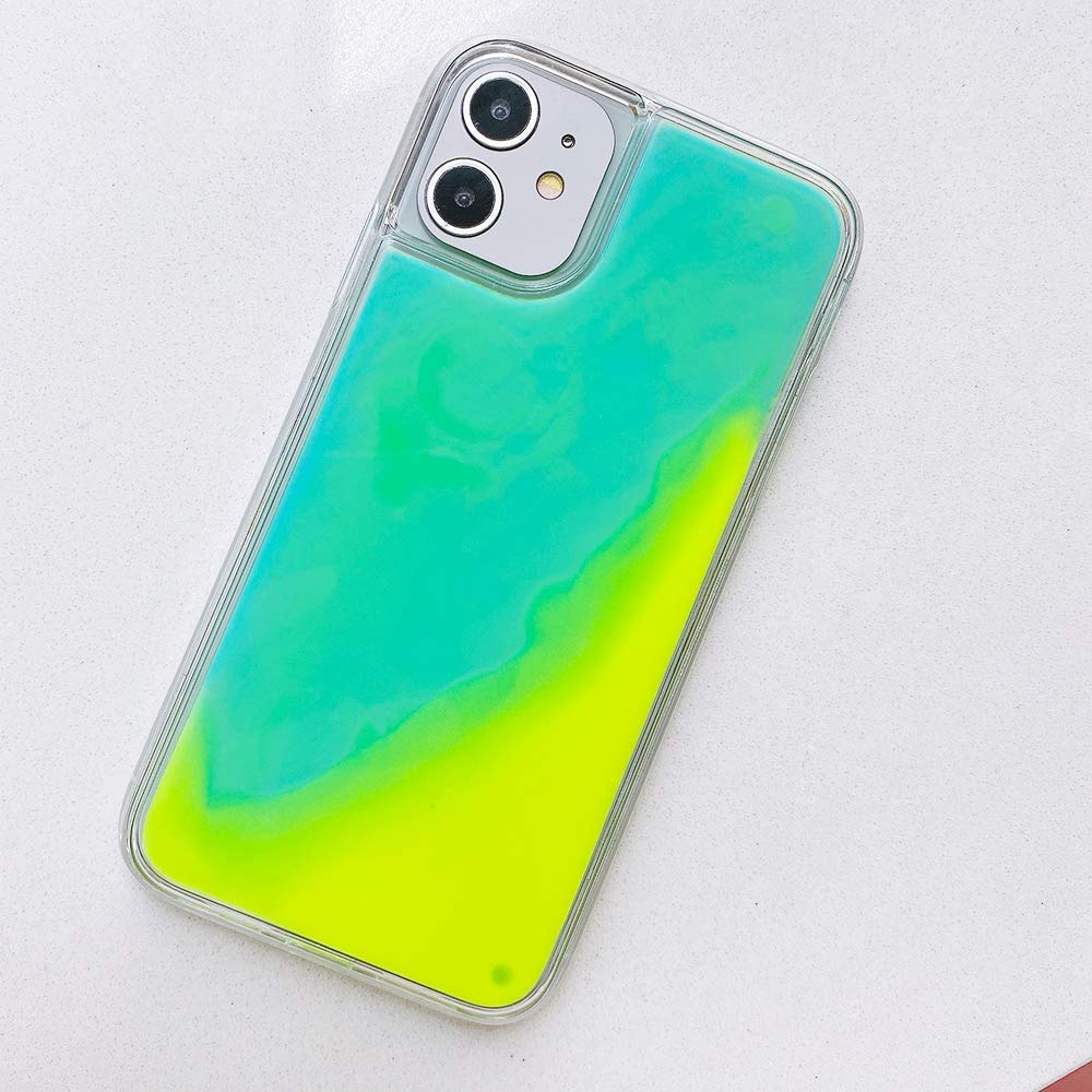 Glow Iphone 11 Neon Sand Case Luminous Liquid Quicksand Case For