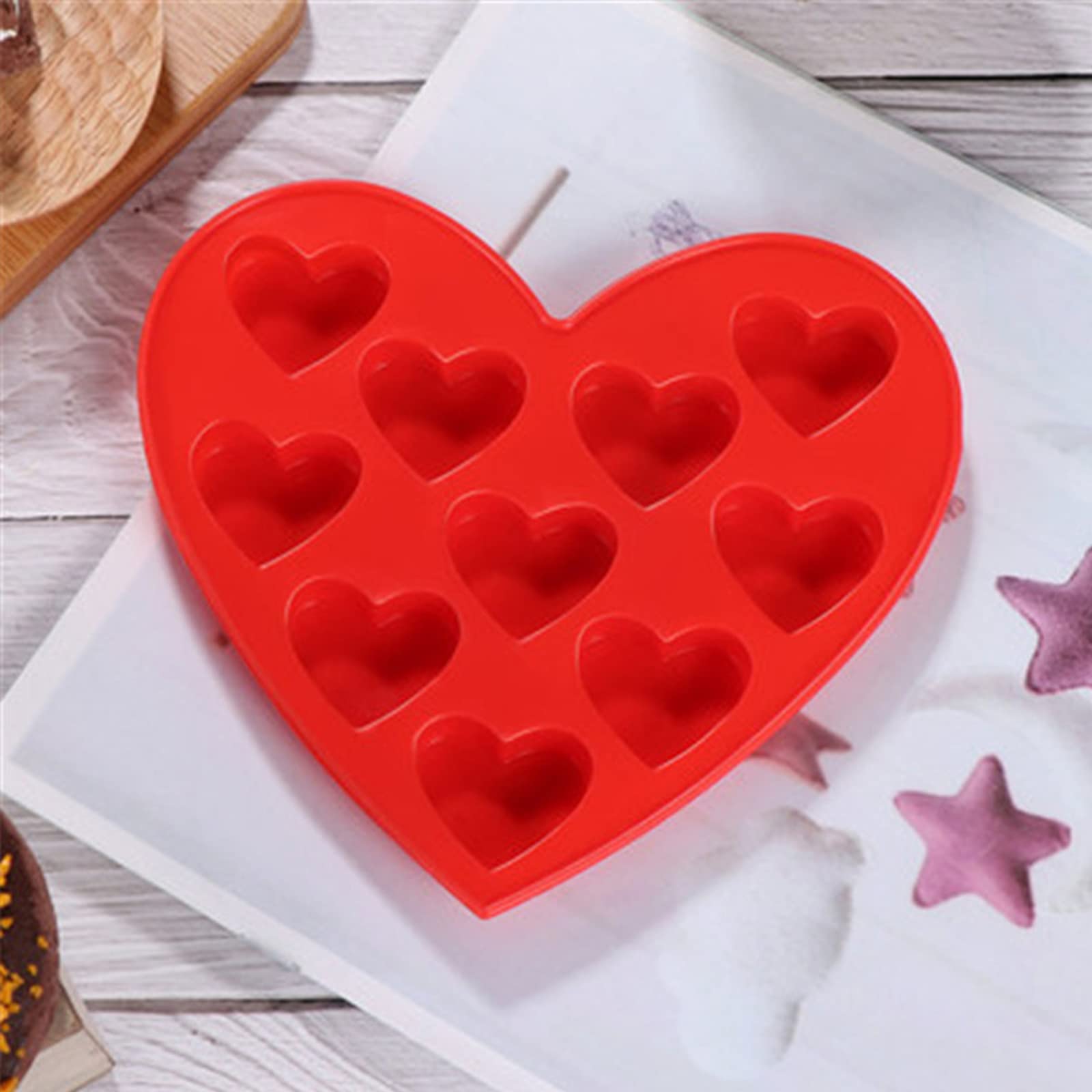 Stampo In Silicone A Forma Di Cuore 6 Cavità Con Fiocco | Stampi Per Cioccolato E Caramelle Fai Da Te | Per Torte, Cupcake, Gelatina, Sapone E Candele | Regalo San Valentino - 3