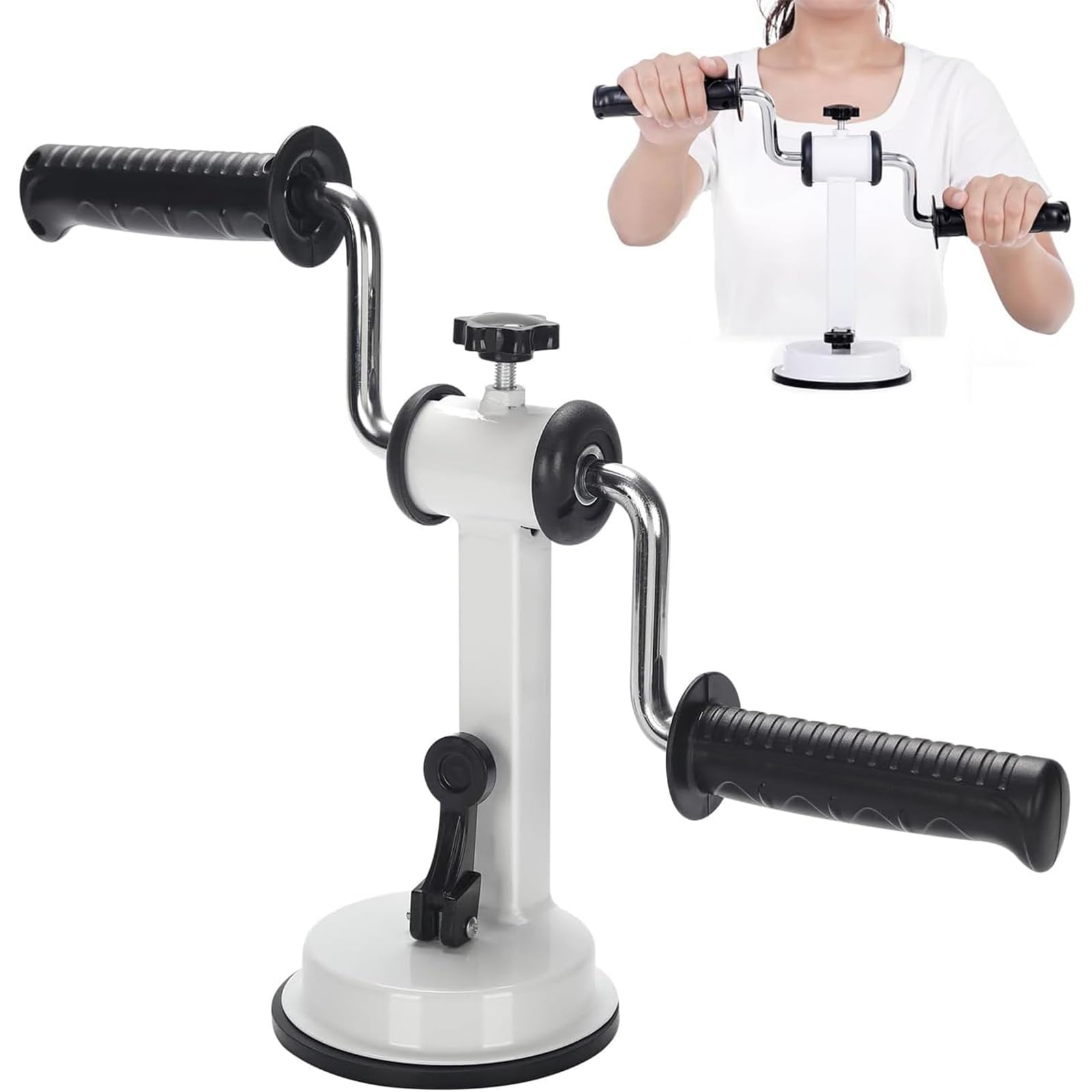 LHQYA Hand Cranked Joint Rehabilitation Training, Upper Limb Rehabilitation Training Device, Adjustable Resistance, 12cm Suction Cup Design, Full Angle Training, for Relieve Shoulder, Neck Pain