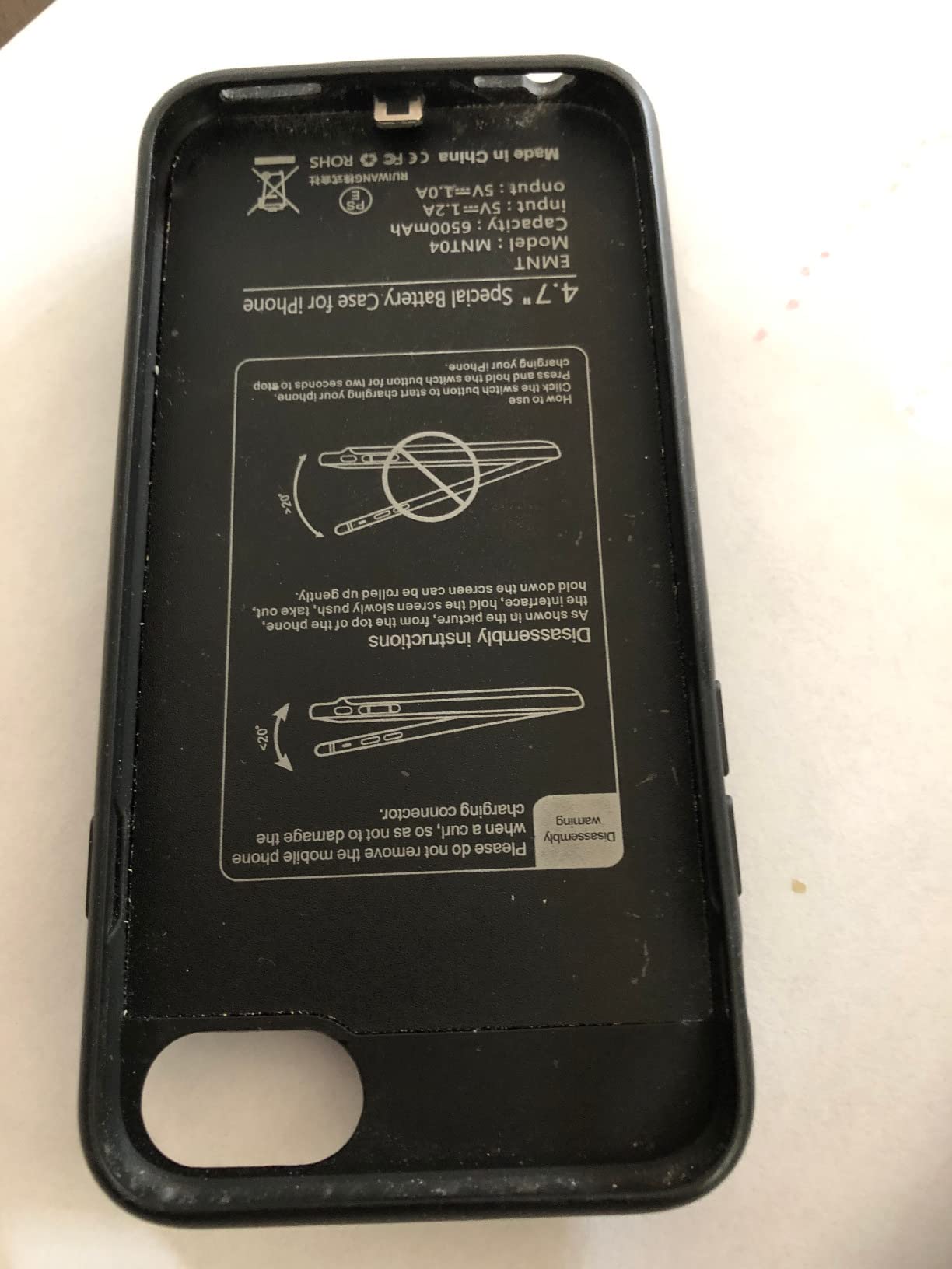 Akkuhülle 7000mAh Für IPhone 6/7/8/SE - Ladecase Mit Panzerglas