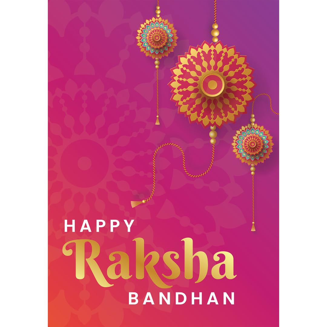Partyrama.co.uk Multicolour Raksha Bandhan Pink Design Poster Pvc Party Sign Decoration