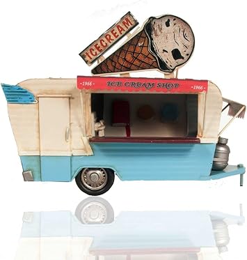 Home Roots 376342 Ice Cream Trailer Metal Model Multi Color
