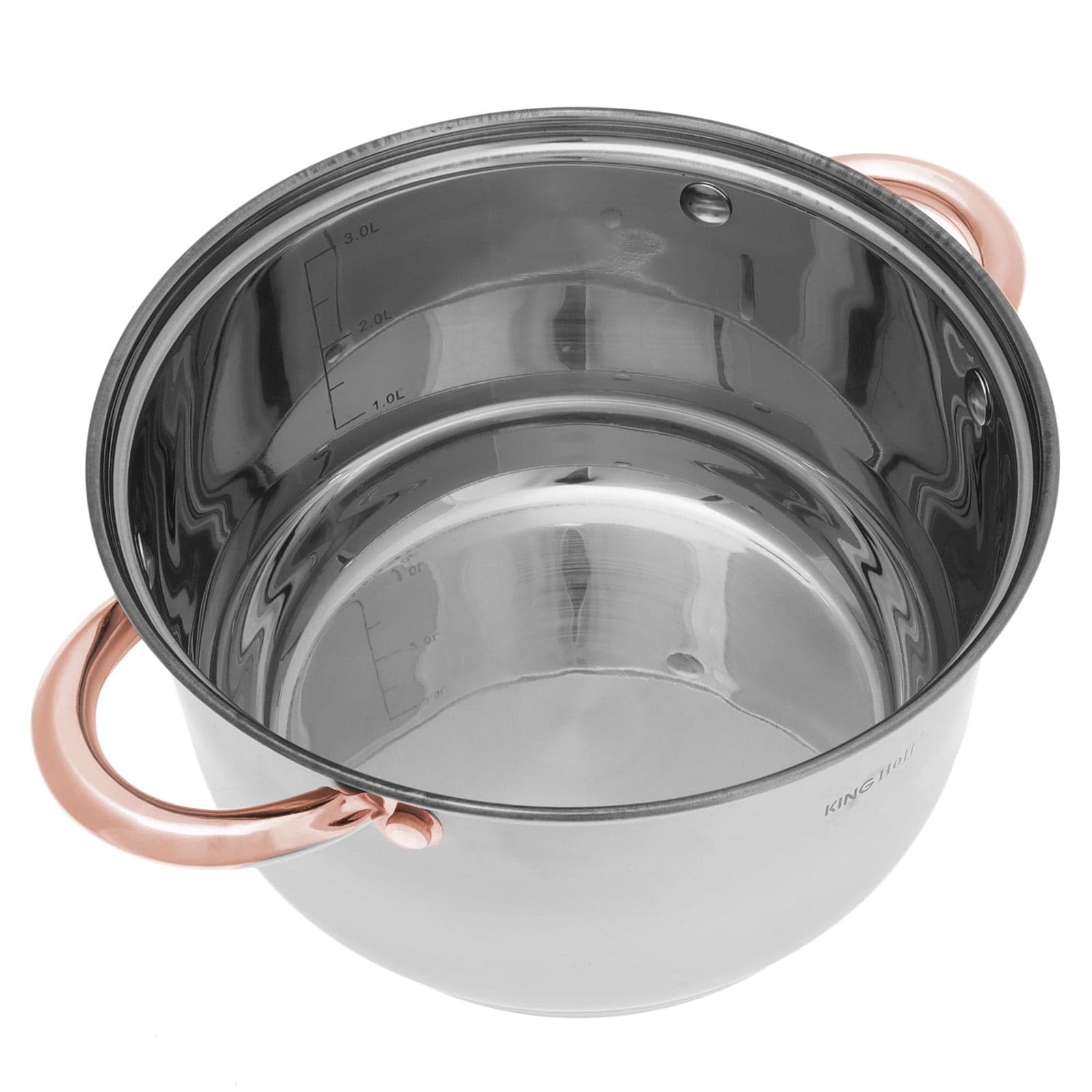 Kinghoff Topfset Induktion 6-teiliges, Kochtopf Set mit Glasdeckel, Kochgeschirr aus Edelstahl außen mattiert, Töpfe Set, Geeignet für alle Herdarten, Spülmaschinenfest, (Rosegold)