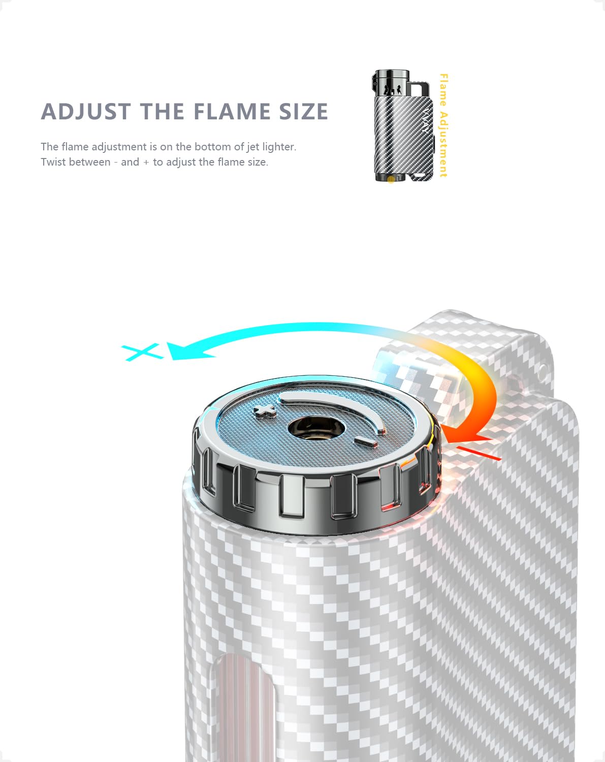 Briquet Tempête VVAY Rechargeable - Jet Flamme Réglable, Métal Compact, Sans Gaz Inclus