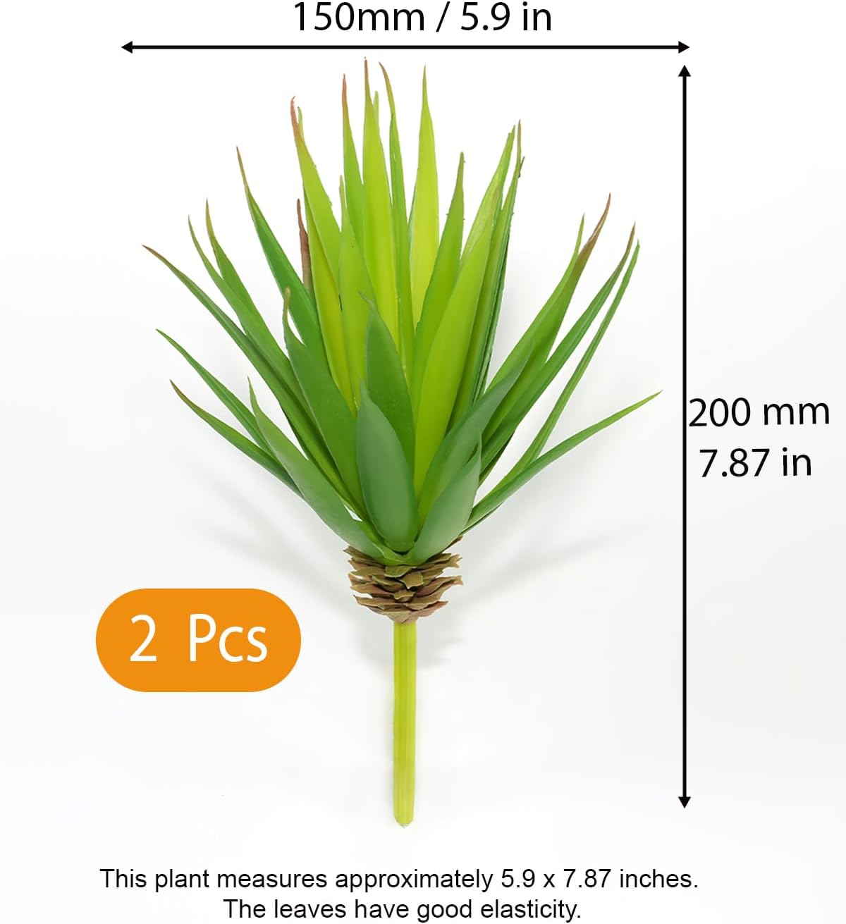 LJY 2 Pieces Realistic Artificial Faux Succulent Yucca Vera Greenhouse Small Plants Unpotted for Home Garden Decoration (Spring Green) - Image 2