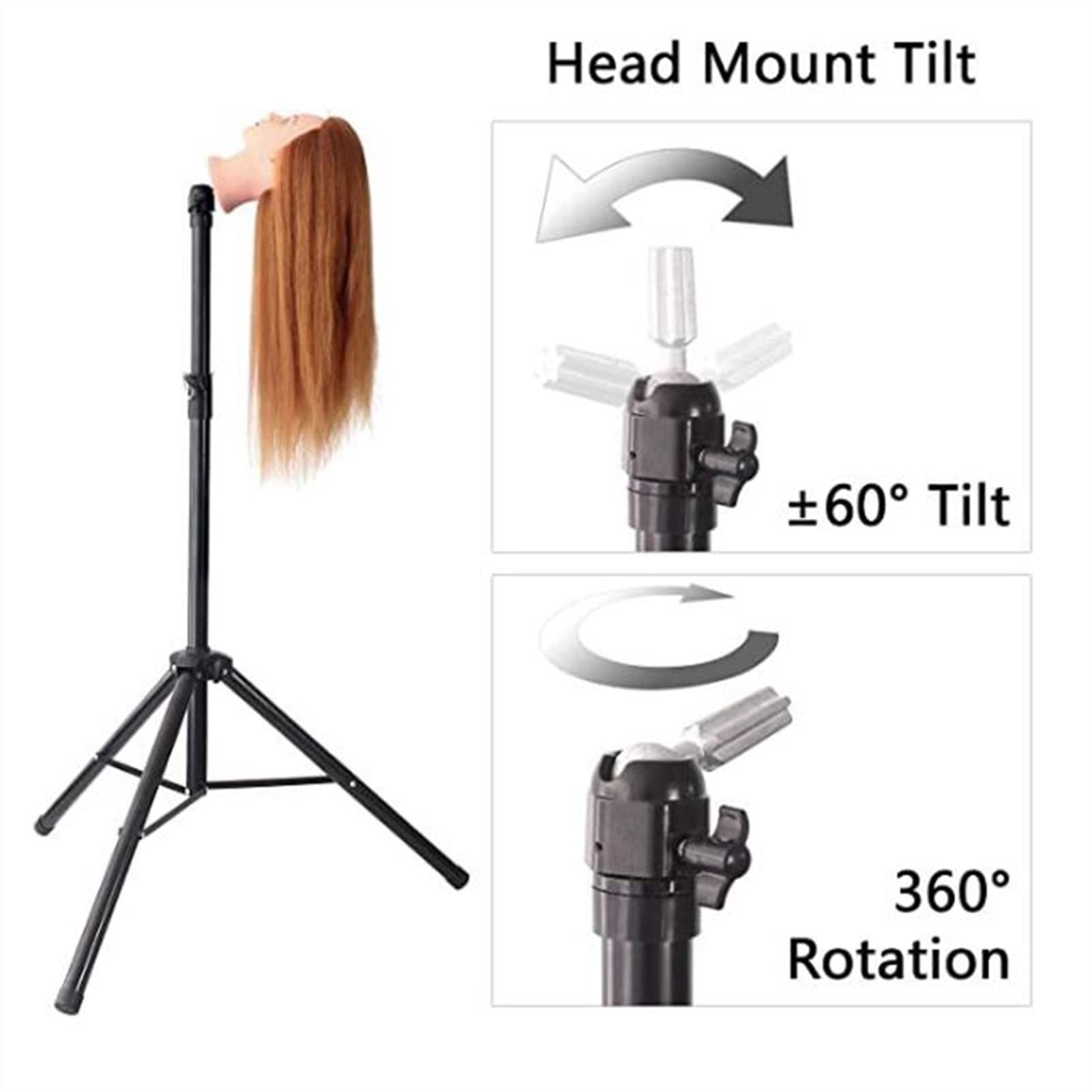 Perückenhalter Multifunktions-einstellbares Mannequin-Stativ-Leinwand-Blockkopf-Perücke-Anzeigehalt-Friseur-Stativständer for Perücke-Displayherstellung Perückenständer