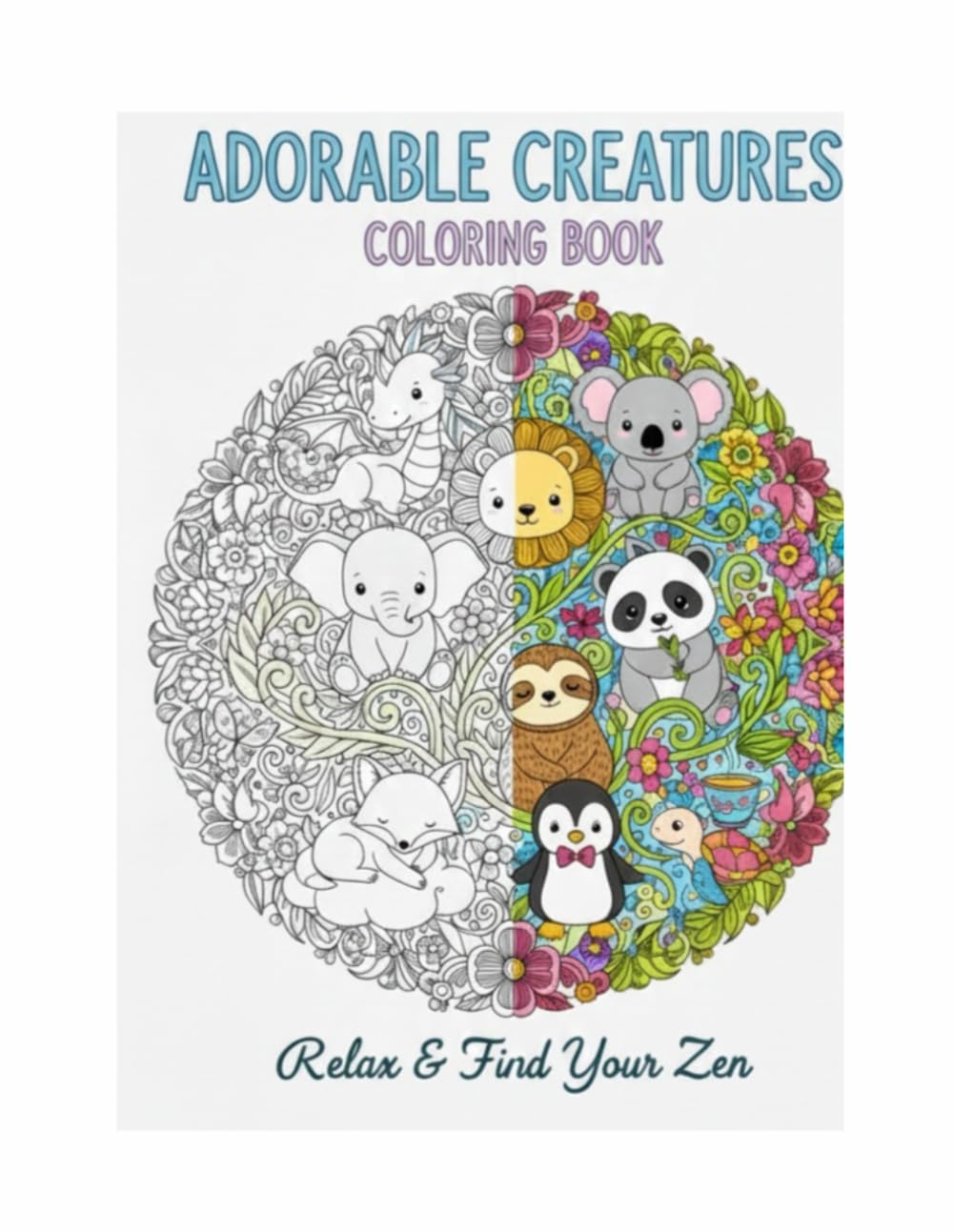 40 Adorable Animals: A Coloring Book for Kids