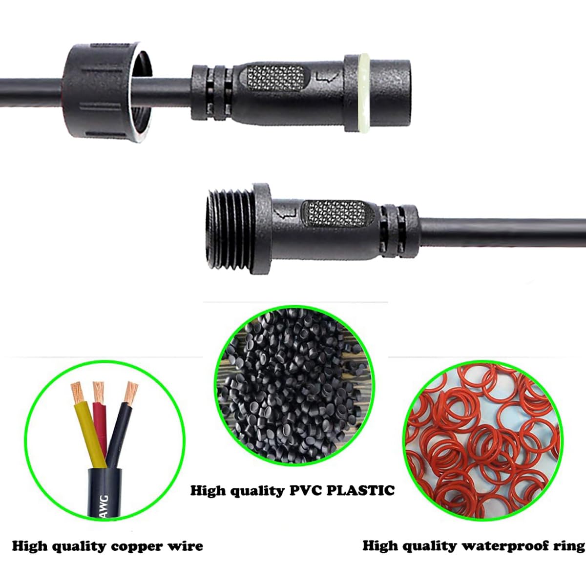 YETOR Waterproof Connectors Male Female Connector. Waterproof ...