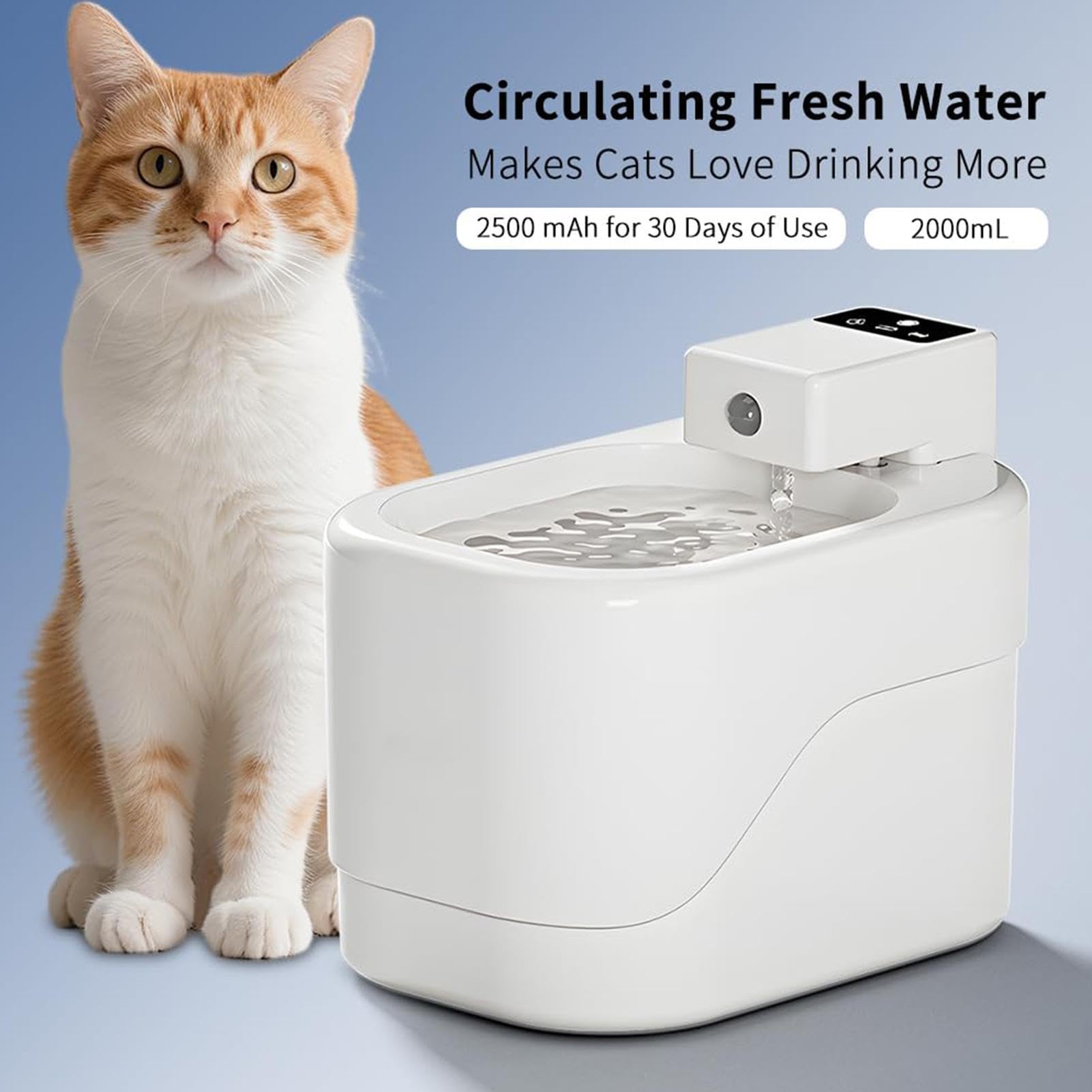 Fuente de Agua Automática para Gatos Dispensador de Bebida Inalámbrico de 2 | Fuente de Agua Recargable para Mascotas para Animal Pequeño Animal Pequeño de Interior en el Suelo