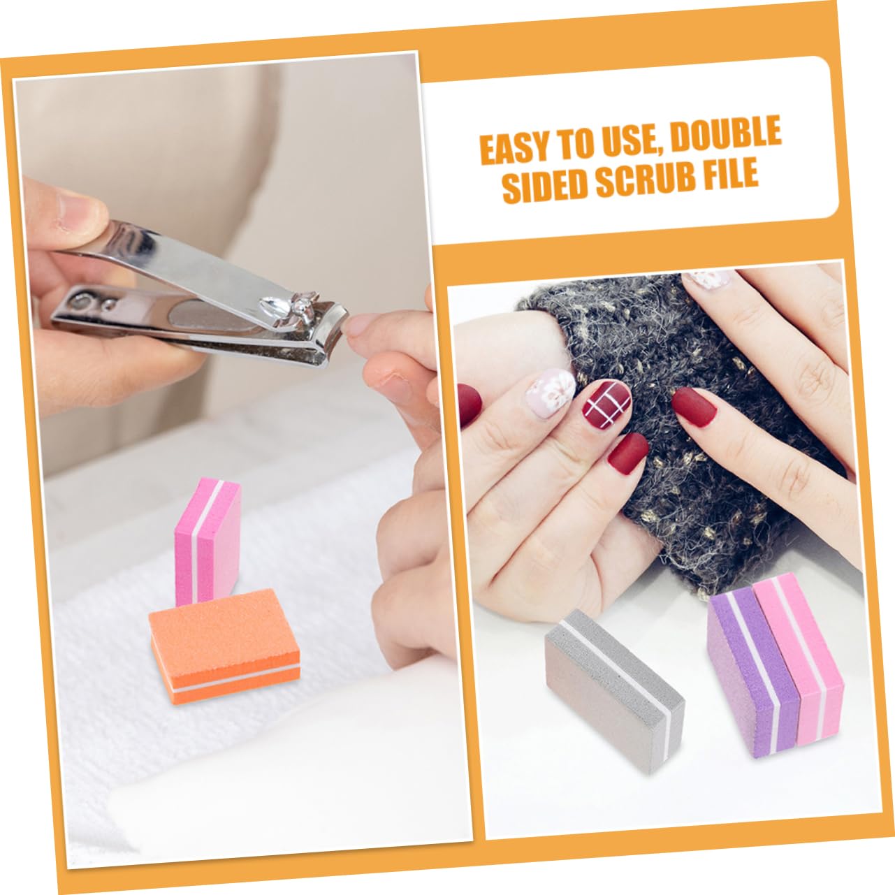 Beaupretty Lima De Uñas Clavo Lijado Buffer Cutícula Bloquear Pulidor Uñas Gel Para Uñas Nail Gel Bloque De Tampón De Uñas Bloques Amortiguadores De Esponja Para Uñas 100 Piezas*4