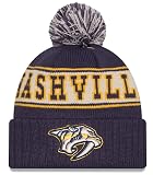 New Era NHL Men's Team Logo Retro Cuffed Knit Pom Hat (Nashville Predators)
