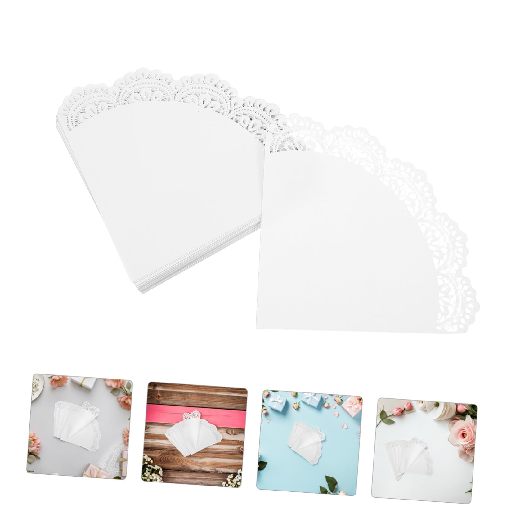 Luxshiny Coni di Petali di Fiori in Carta Leggera, 50 Pezzi Bordo in Pizzo, Porta Coriandoli per Matrimoni e Eventi Speciali, Pratici per Utilizzo Sia Interno che Esterno