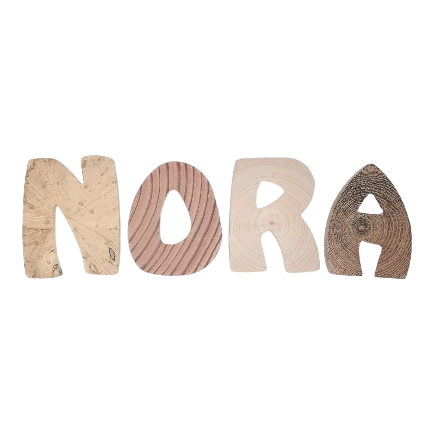 Prénom personnalisé en bois massif naturel pour chambre d'enfant, cadeau de naissance personnalisé, lettres en bois, prénom pour porte de chambre