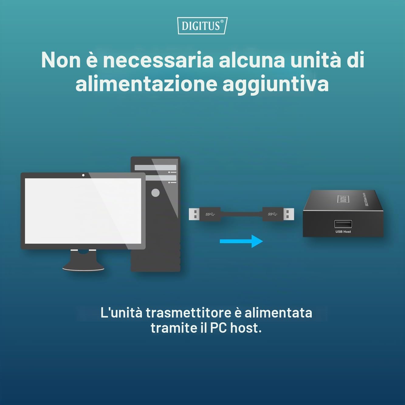 Digitus Extender USB 2.0 su Ethernet – Hub USB-A a 4 Porte – Raggio di 150 m con Cavo di Rete Cat 6 – 480 Mbps – Nero