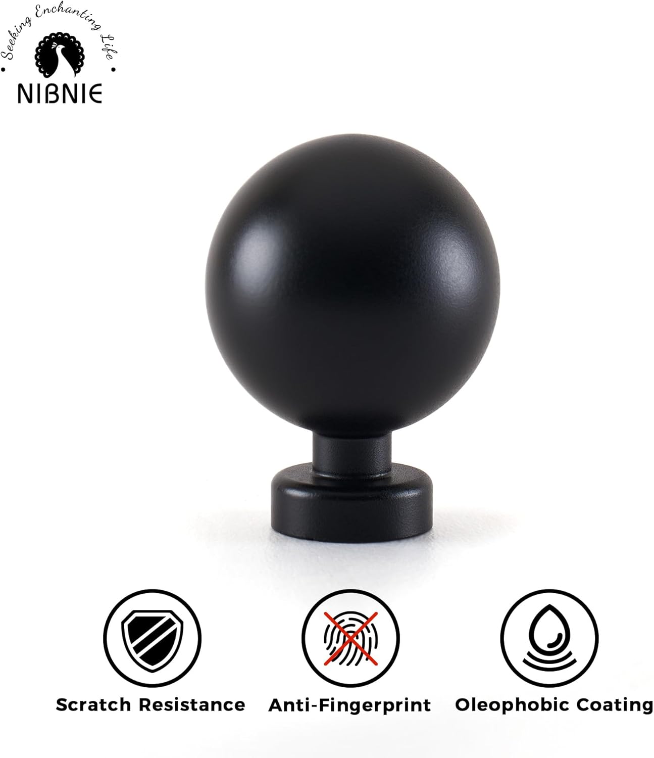 20 Pack 1 Inch Dia Matte Black Kitchen Cabinet Knobs, Classic Vintage Retro Hardware Drawer Pull for Drawer Cupboard Dresser Wardrobe