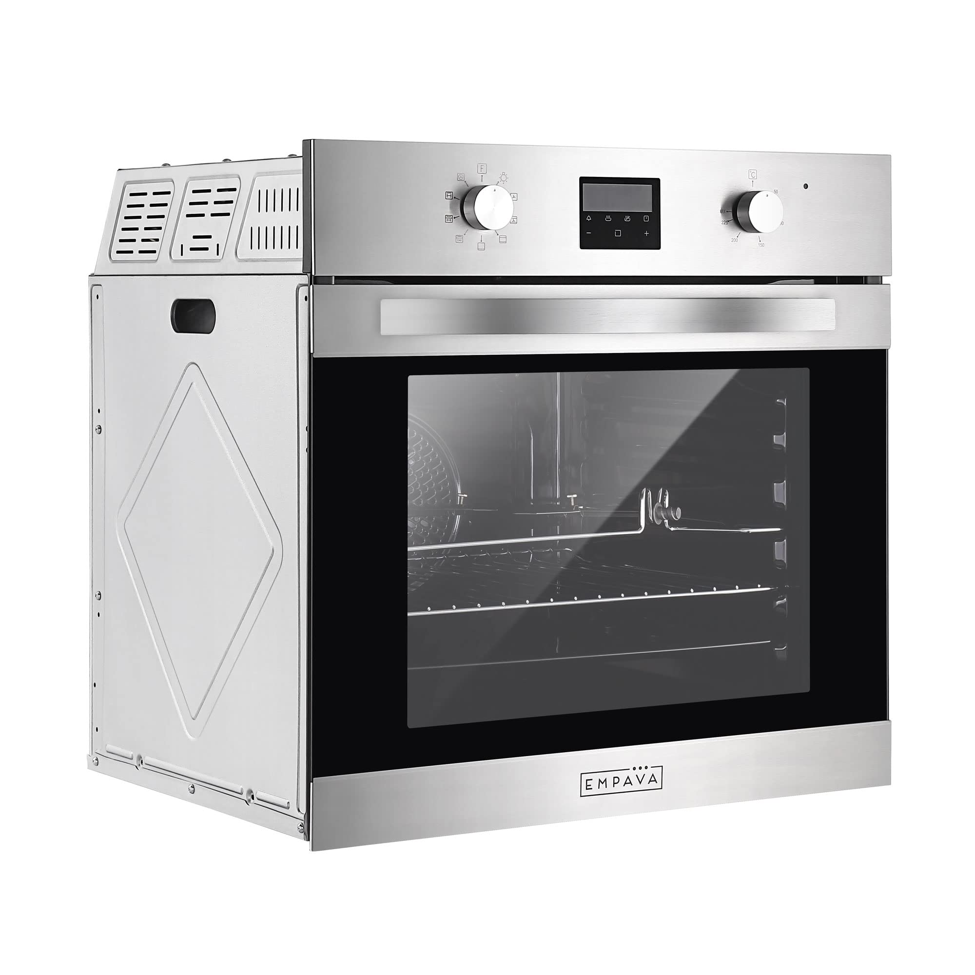Empava Einbaubackofen, Backofen Autark 72L,Dampfbackofen, Oven 2800W, Einbaubackofen Ohne Kochfeld, Einbauherd, Backofen mit Dampffunktion, Einbau Backofen, Backrohr, 9 Funktionen Einbauherd Autark