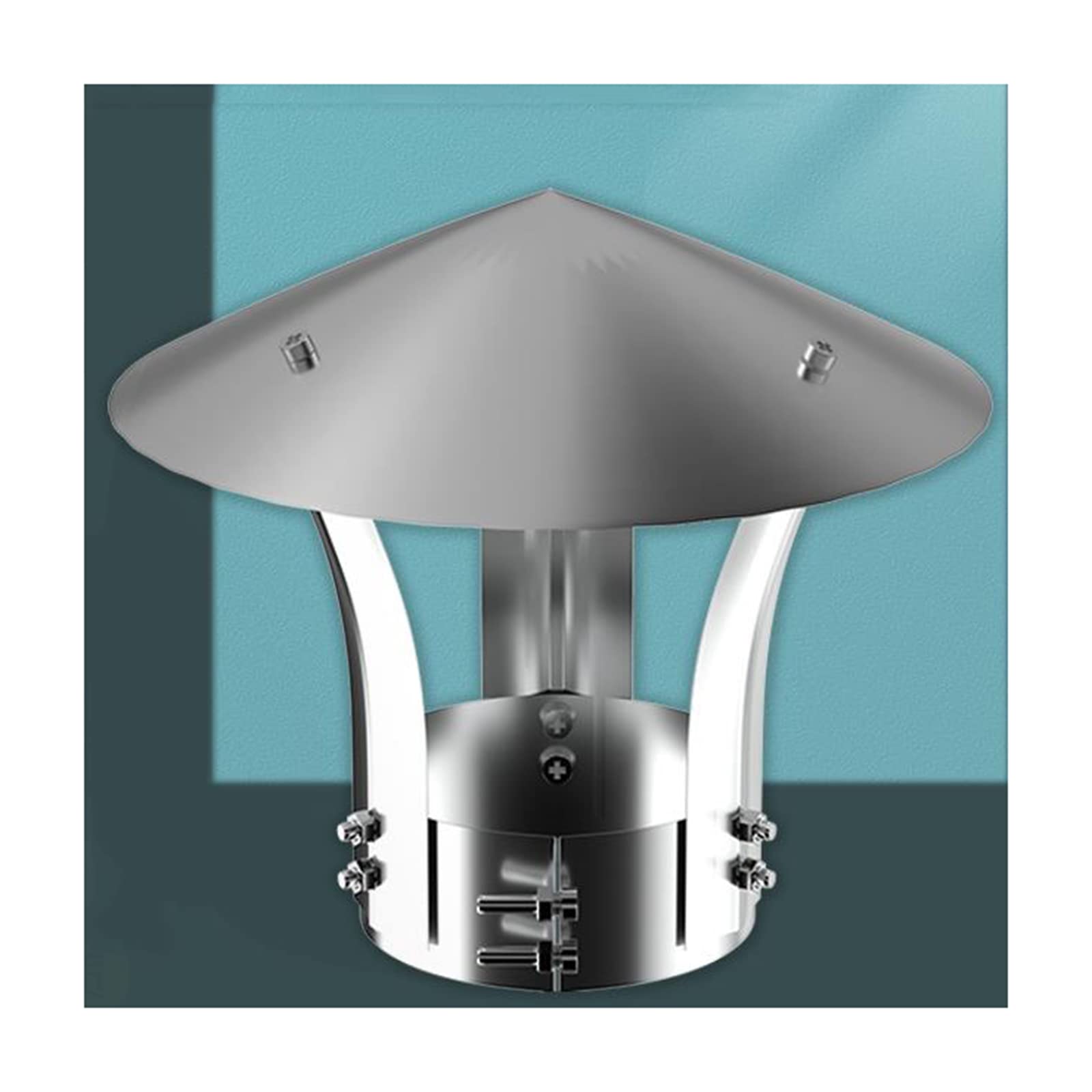 EJGMCNSGB Stainless Steel Chimney Cap Rain Cover for Chimney Cone Chimney Hood Round Vent Roof Weatherproof Chimney Protection for Wind Resistance