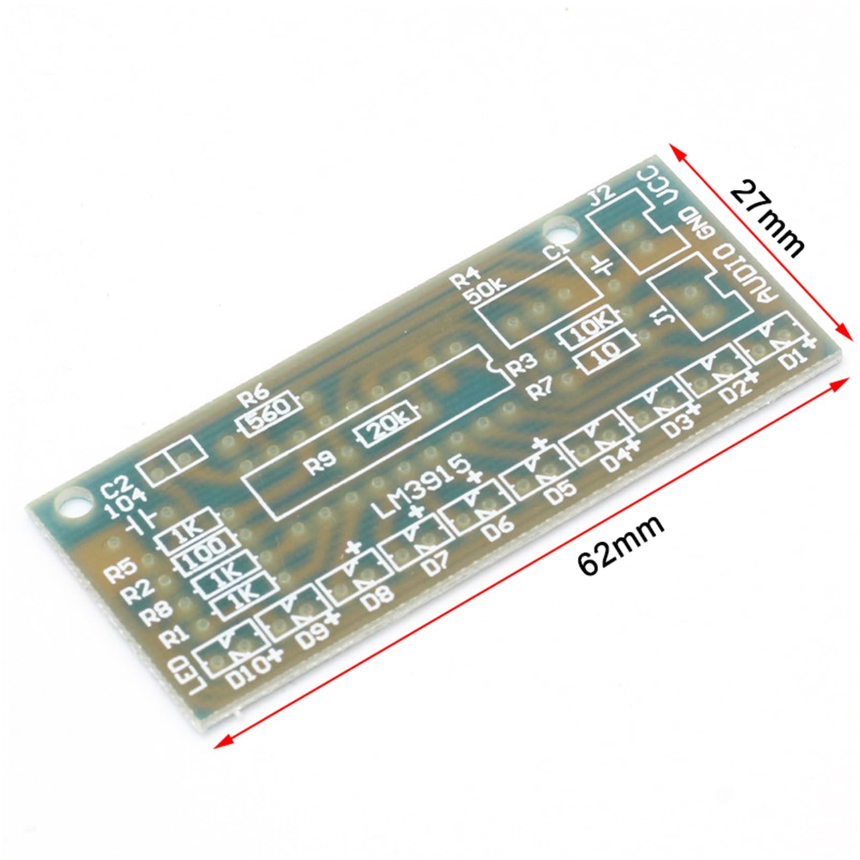 10X LM3915 Audio Pegel Anzeige DIY Kit 10 LED Sound Audio Spectrum Analyzer Pegel Anzeiger Kit Electononics Löten