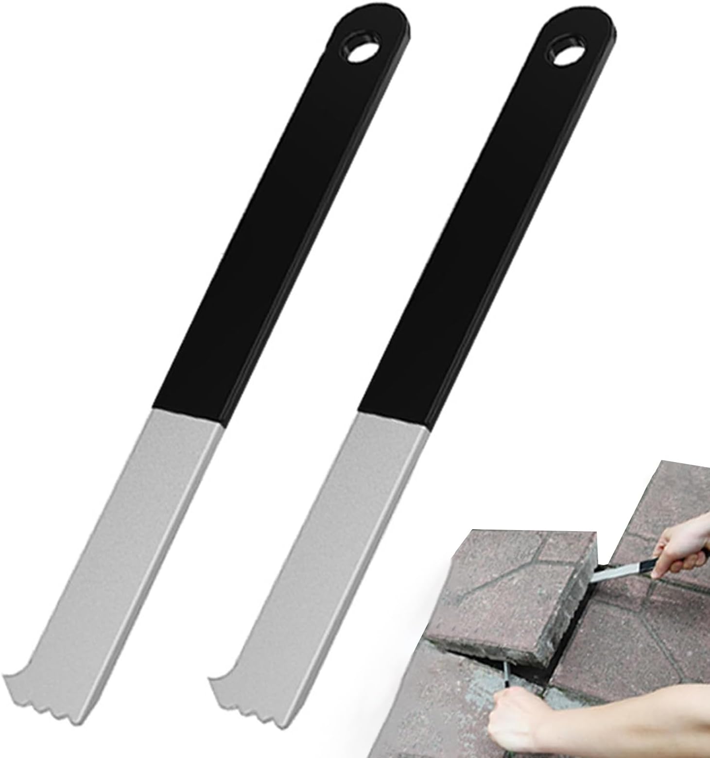 Paver Lifter - 2X Metal Paver Extractor with Joint Scraper,Garden Lifter, Patio Removal Tool, Sidewalk Scraper, Sunken Brick Tool for Home Garden