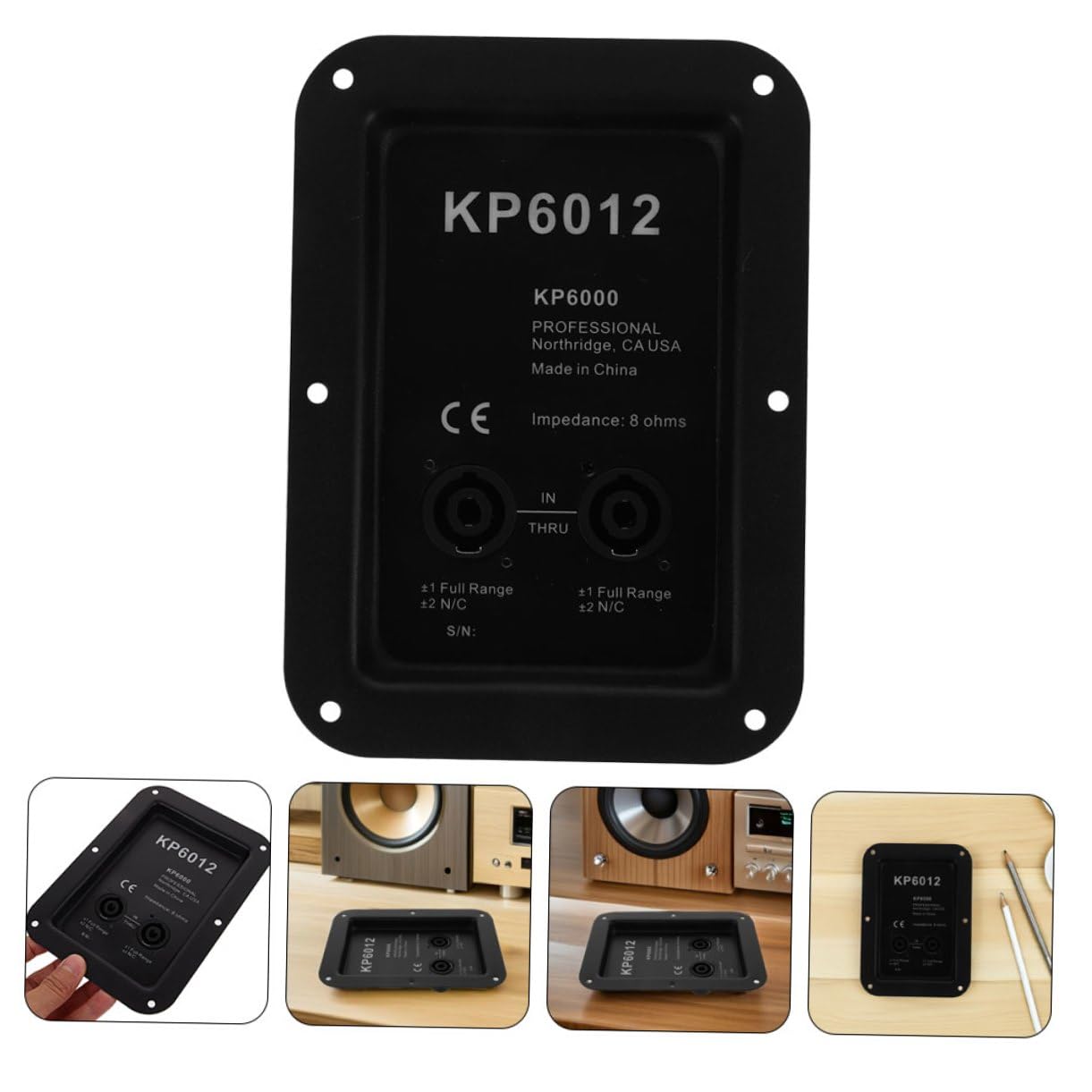 Piastra di Giunzione in Ferro Nero per Altoparlanti 2 Pezzi per Cablaggio Stabile di Casse Acustiche Stage Box 612 per Diversi Setup Audio