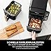 Ninja Double Stack XL Heißluftfritteuse, 2 vertikale Schubladen, 4 Kochstufen, 2 Einschübe, platzsparendes Design, 9,5 L Fassungsvermögen, 6 Funktionen, 8 Portionen, Zange, Schwarz/Kupfer SL400EUCP